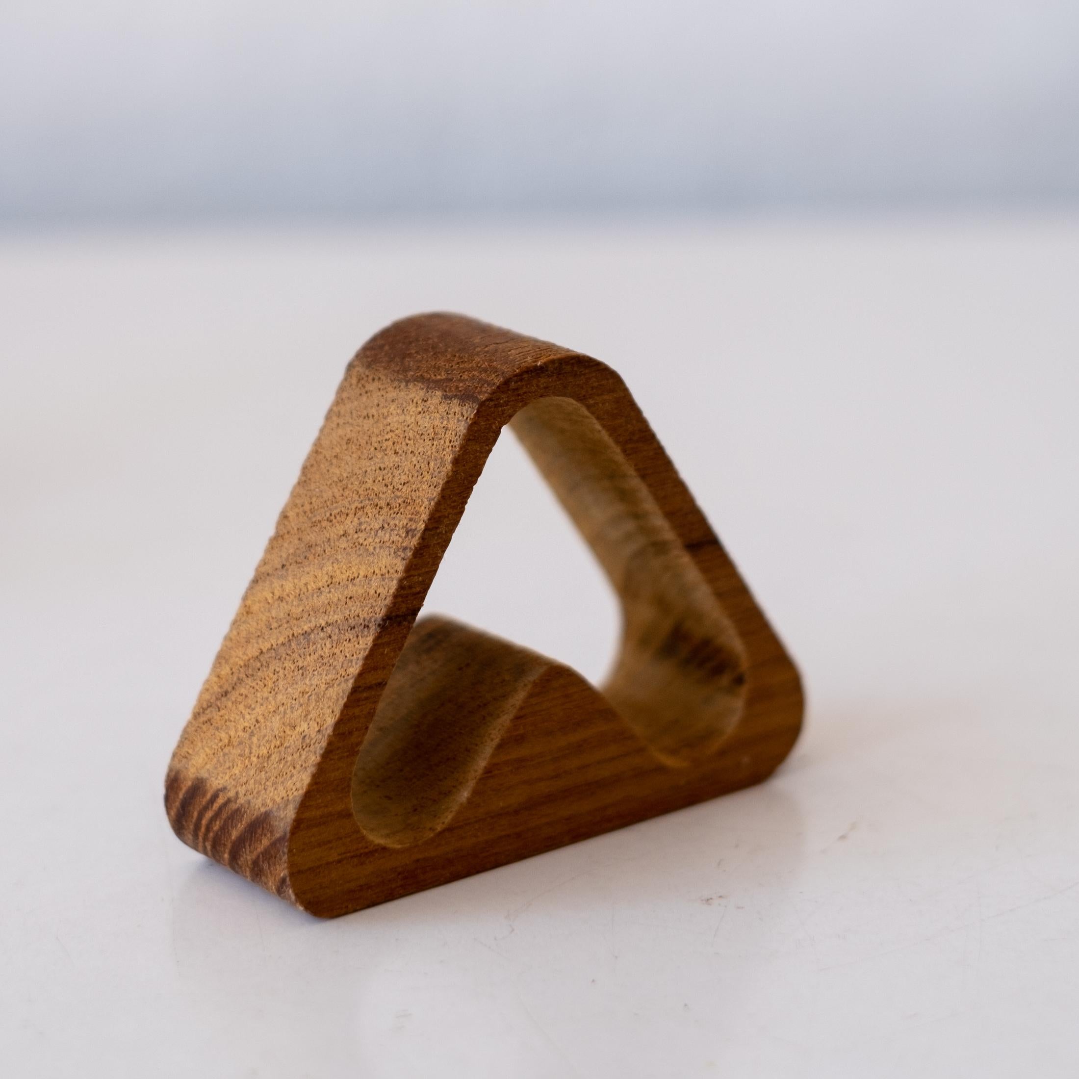 Mid-Century Danish Modern Teak Napkin Rings In Good Condition For Sale In San Diego, CA