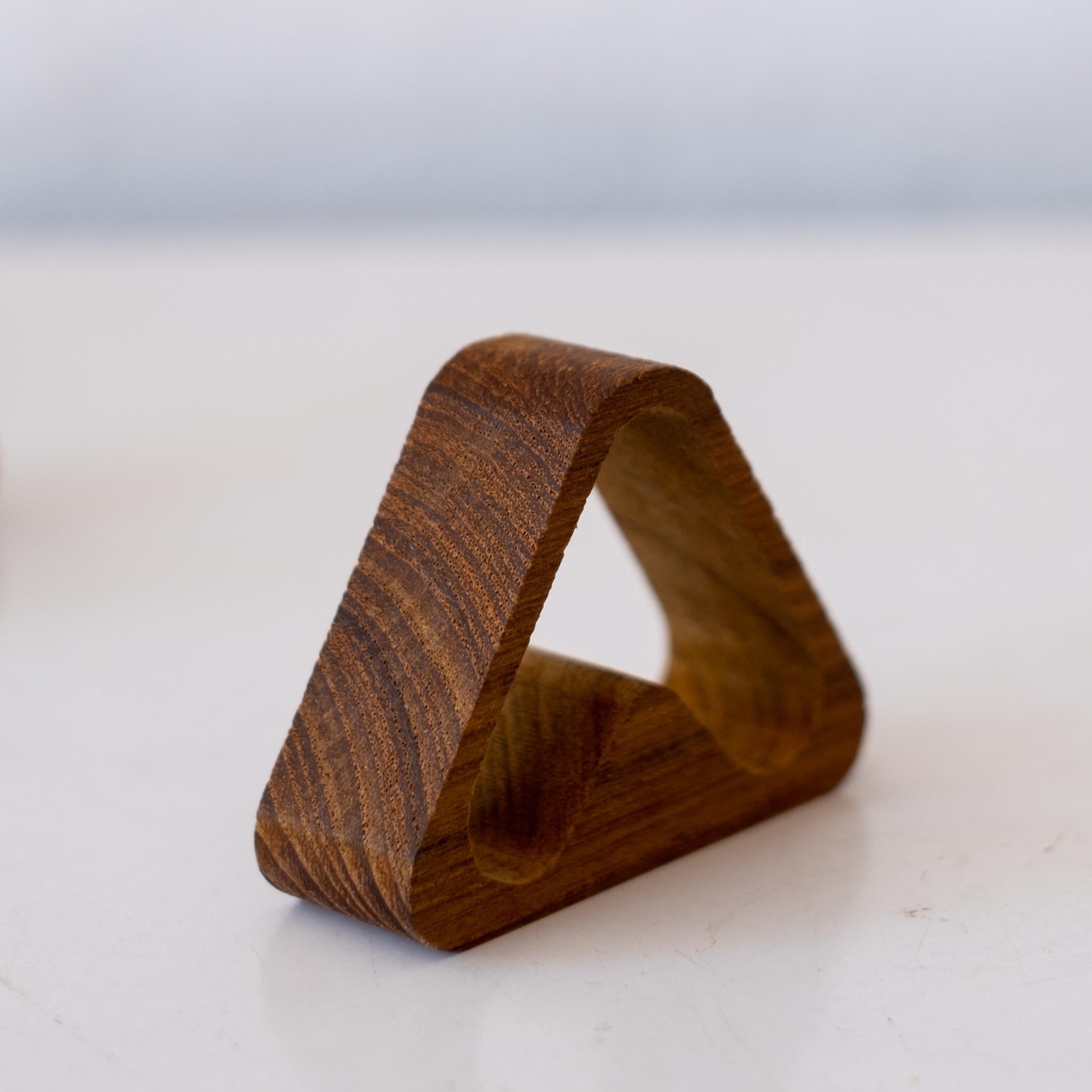 Mid-Century Danish Modern Teak Napkin Rings For Sale 2