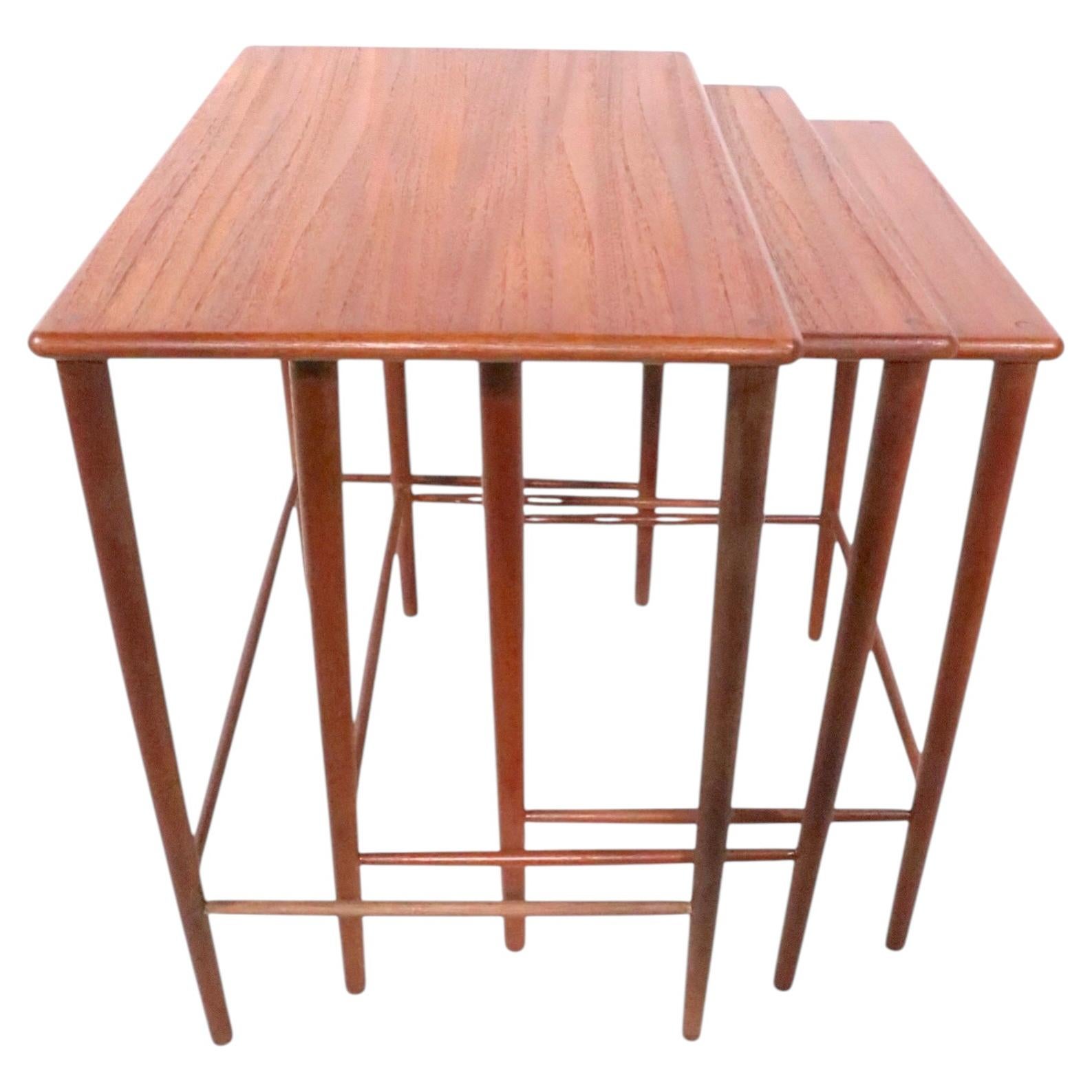 Mid Century Danish Modern Teak Nesting Tables