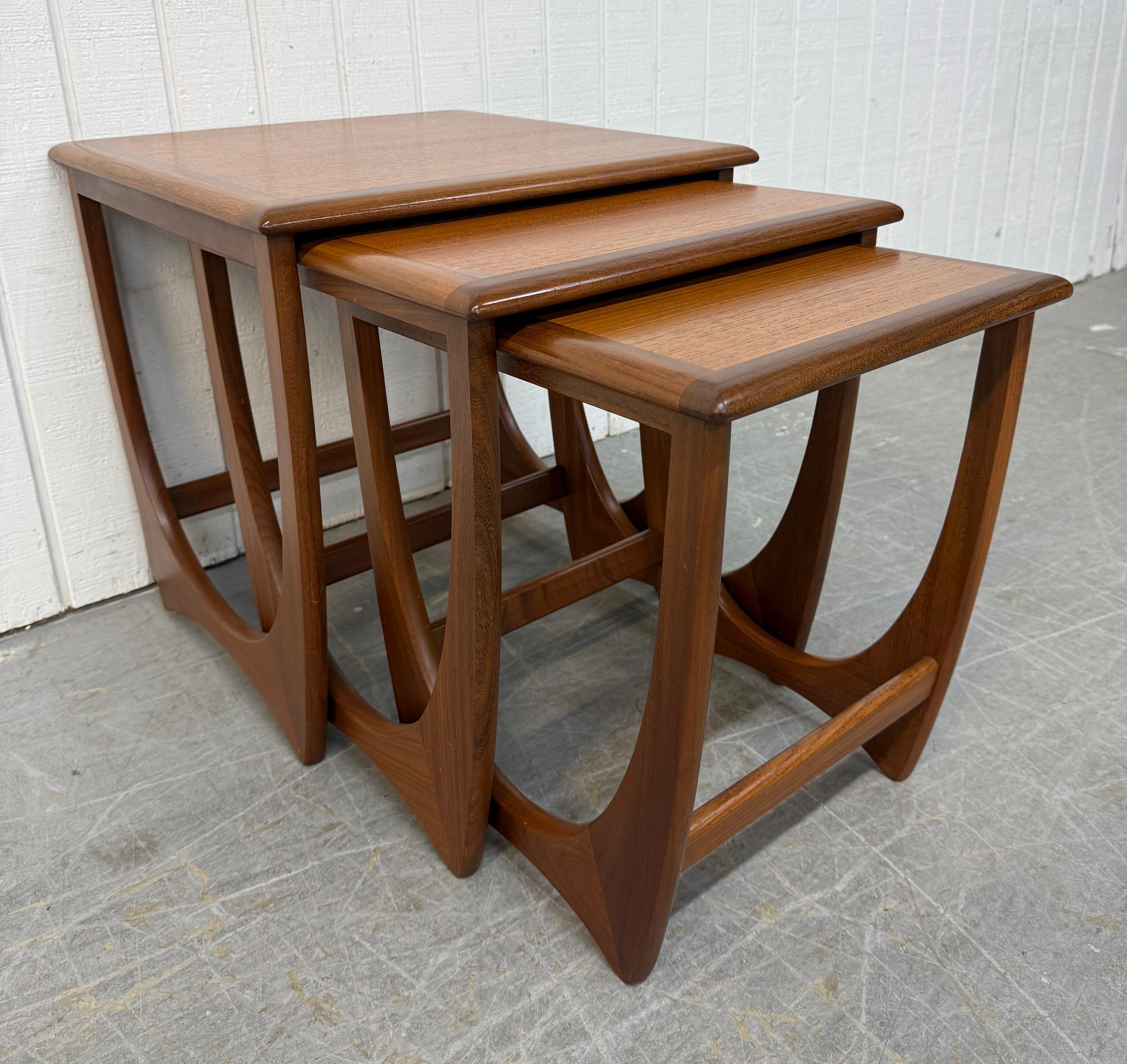 Mid-Century Modern Mid-Century Danish Modern Teak Nesting Tables - Set of 3 For Sale