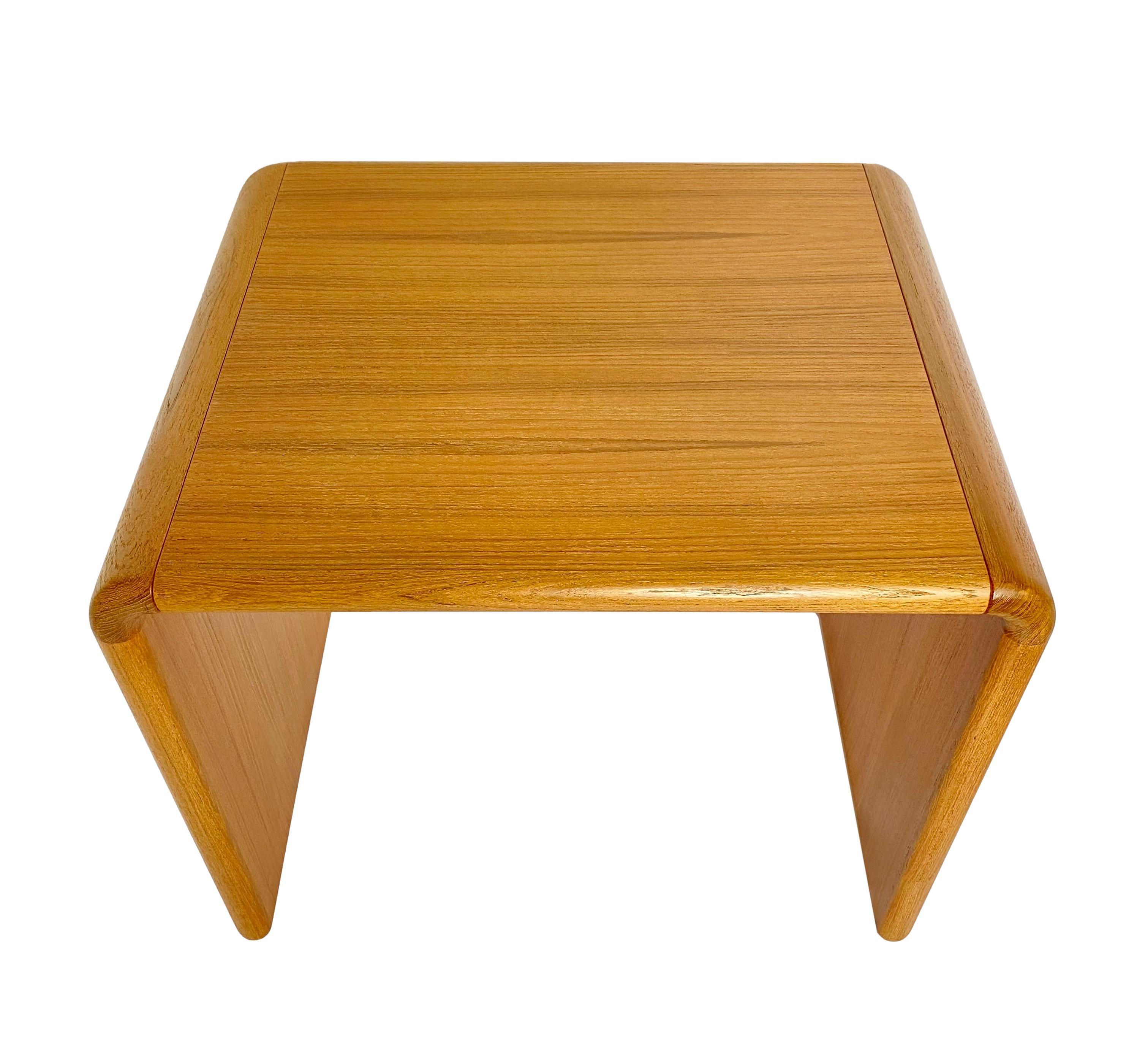 20th Century Mid-Century Danish Modern Teak Waterfall Nesting Tables, Set of 3