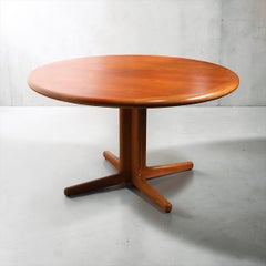 Mid Century Danish Modern Teak Pedestal Dining Table by Gudme Mobelfabrick