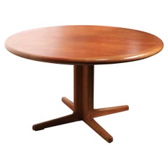Mid Century Danish Modern Teak Pedestal Dining Table by Gudme Mobelfabrick