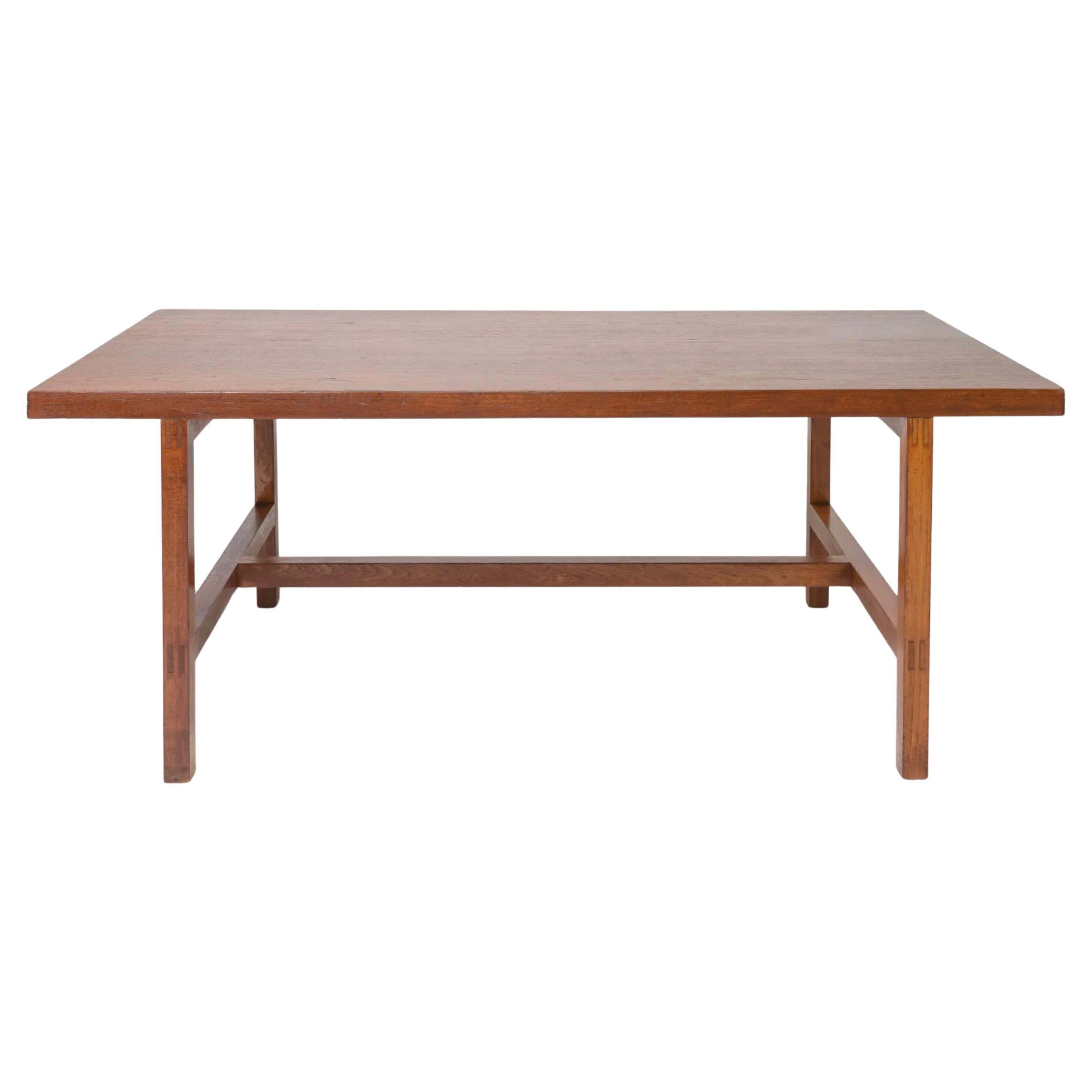 Mid Century Danish modern teak rectangle dining table  For Sale