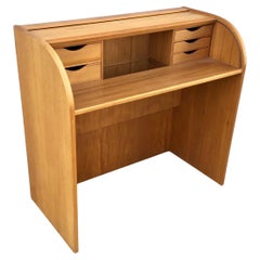 Mid Century Danish Modern Teak Roll Top Desk