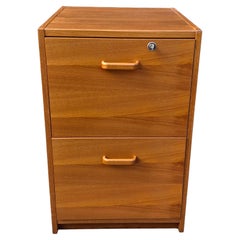 Mid-Century Danish Modern Teak Rolling and Locking Filing Cabinet Mid-Century Danish Modern Teak Rolling and Locking Filing Cabinet
