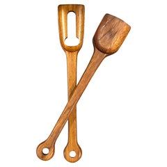 Mid-Century Danish Modern Teak Salad Serving Set by Nissen, Denmark, circa 1960s