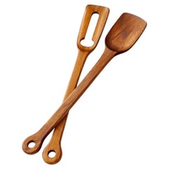 Mid-Century Danish Modern Teak Salad Serving Set by Nissen, Denmark, circa 1960s