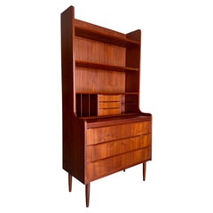 Scrivania-libreria in teak in stile danese moderno della metà del secolo