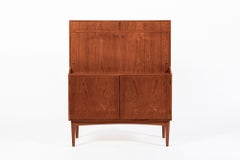 Mid-Century Danish Modern Teak Secretary Desk Cabinet 1960s