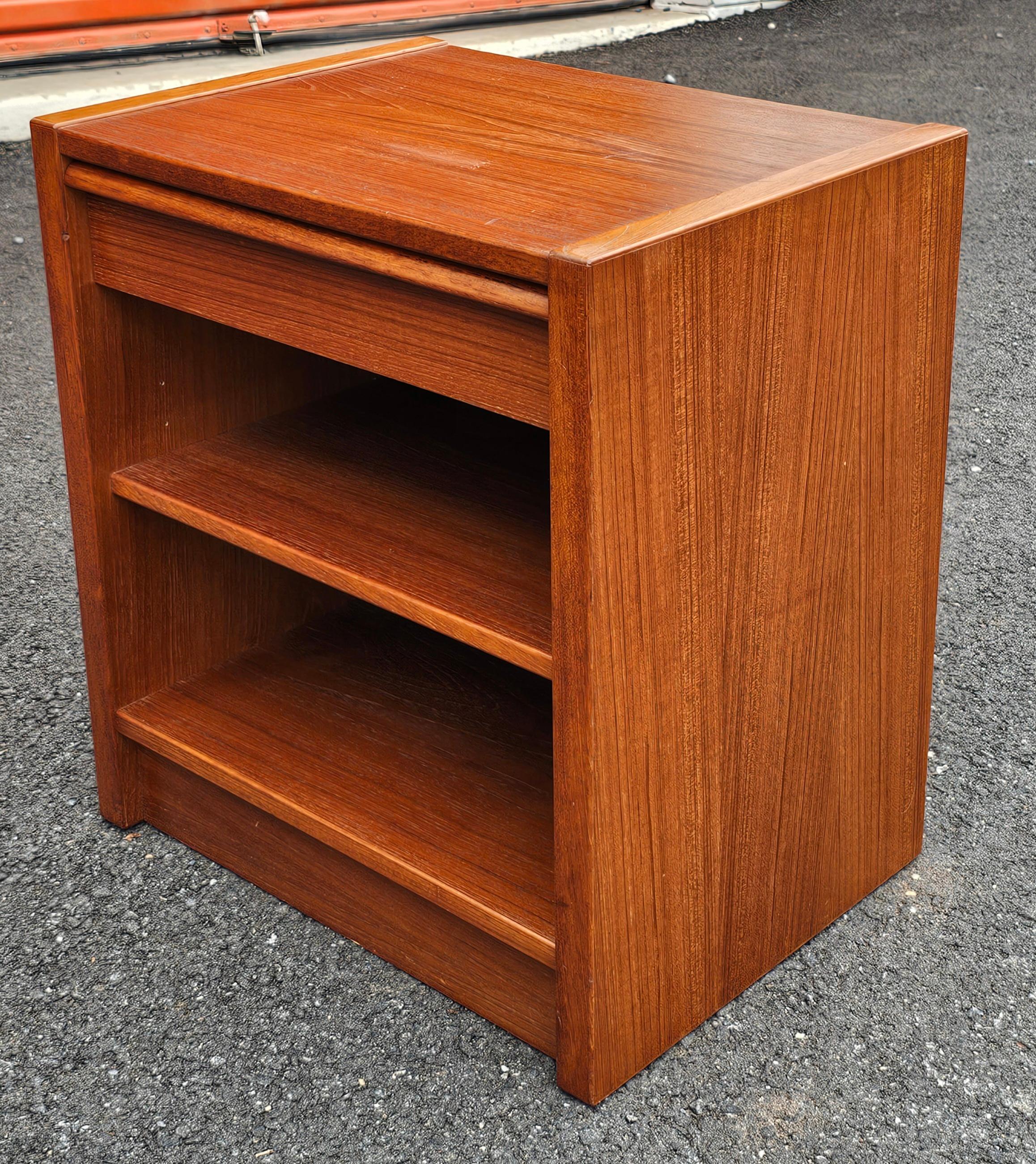 Other Mid Century Danish Modern Teak Single Drawer Bedside Table For Sale