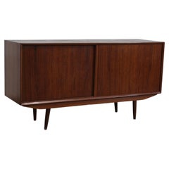 Mid-Century Danish Modern Teak Sliding Door Credenza on Pencil Legs