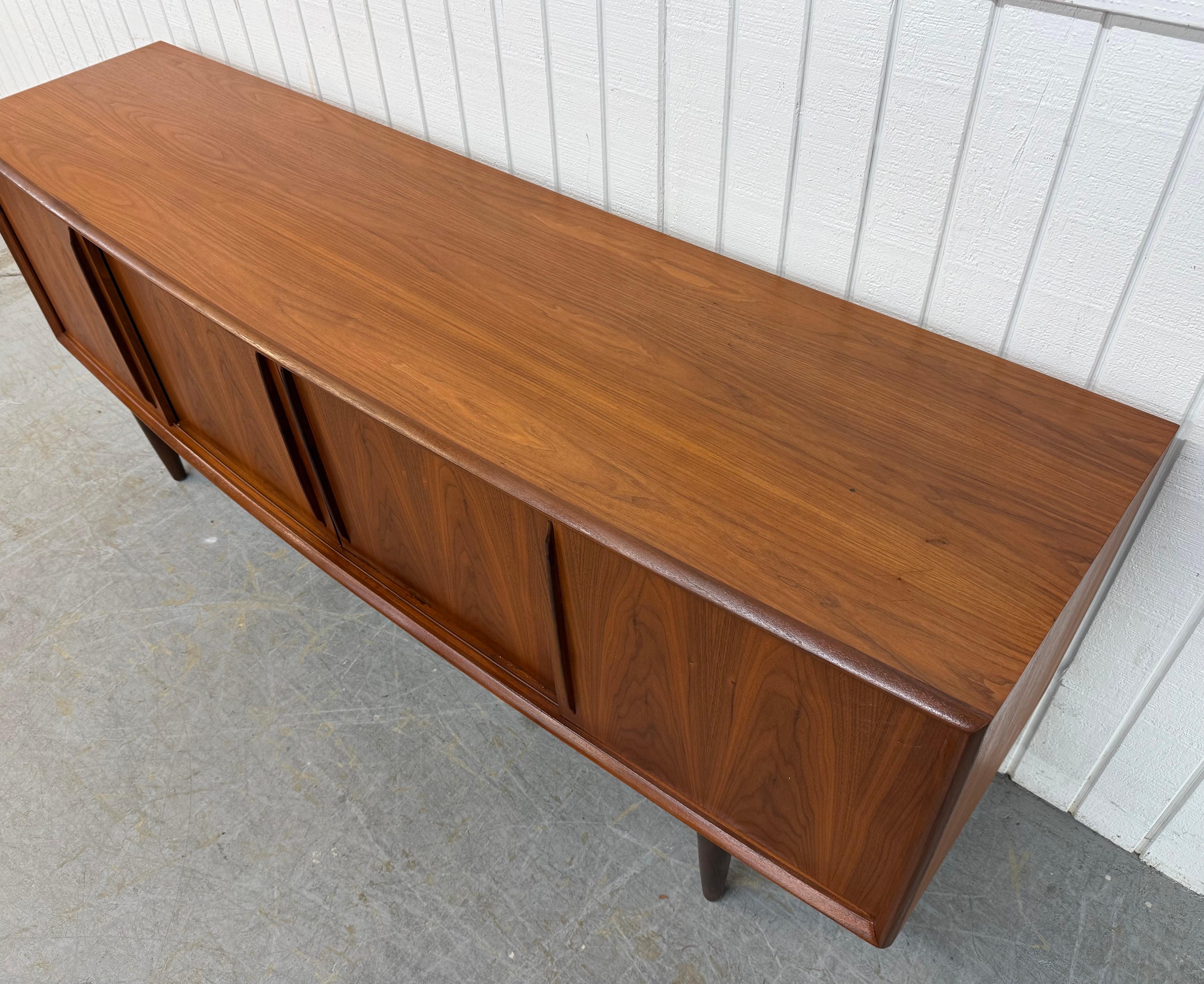 Late 20th Century Mid-Century Danish Modern Teak Sliding Door Sideboard For Sale