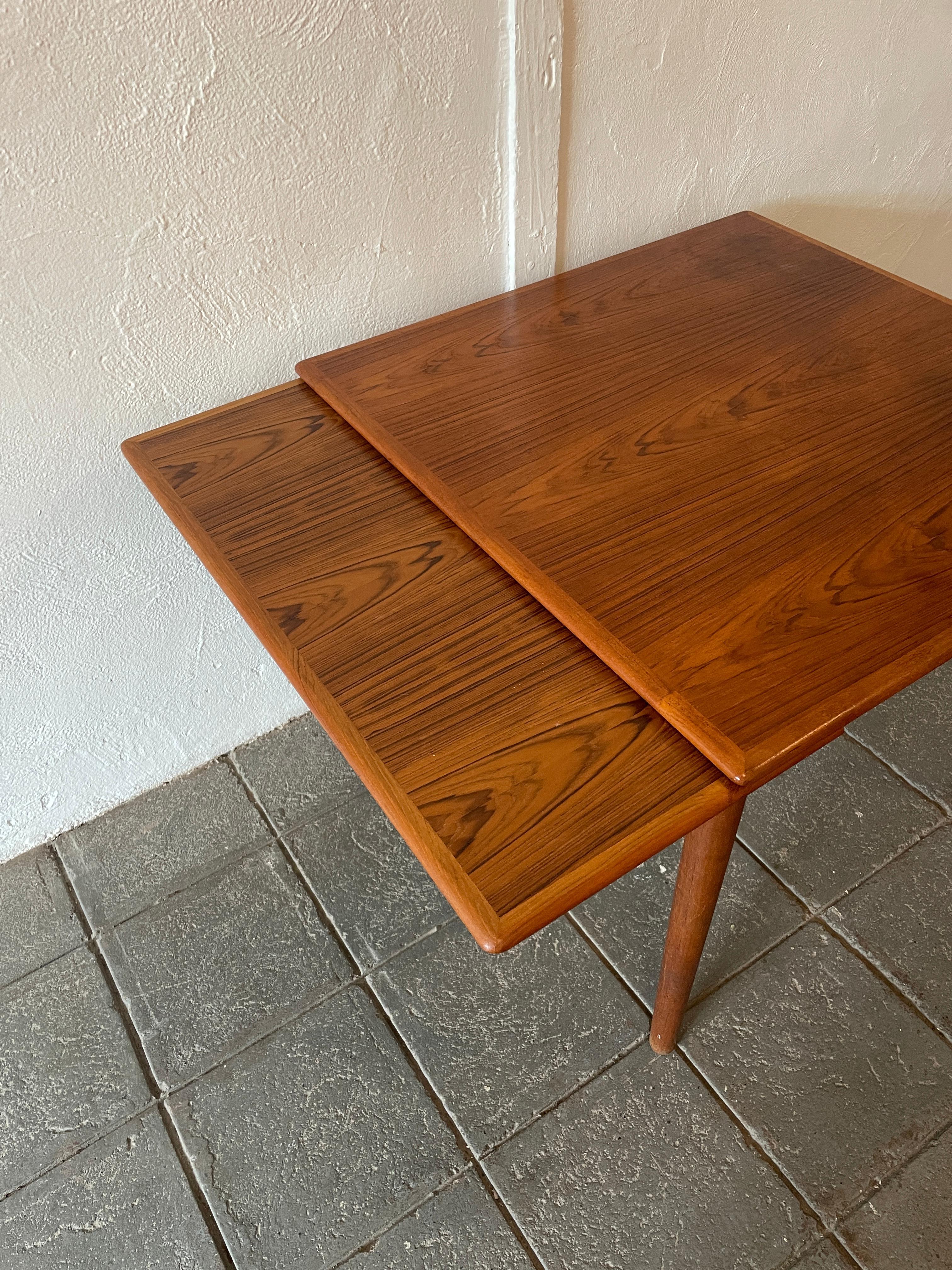 Mid-Century Danish Modern Teak Small Refectory Extension Dining Table 1