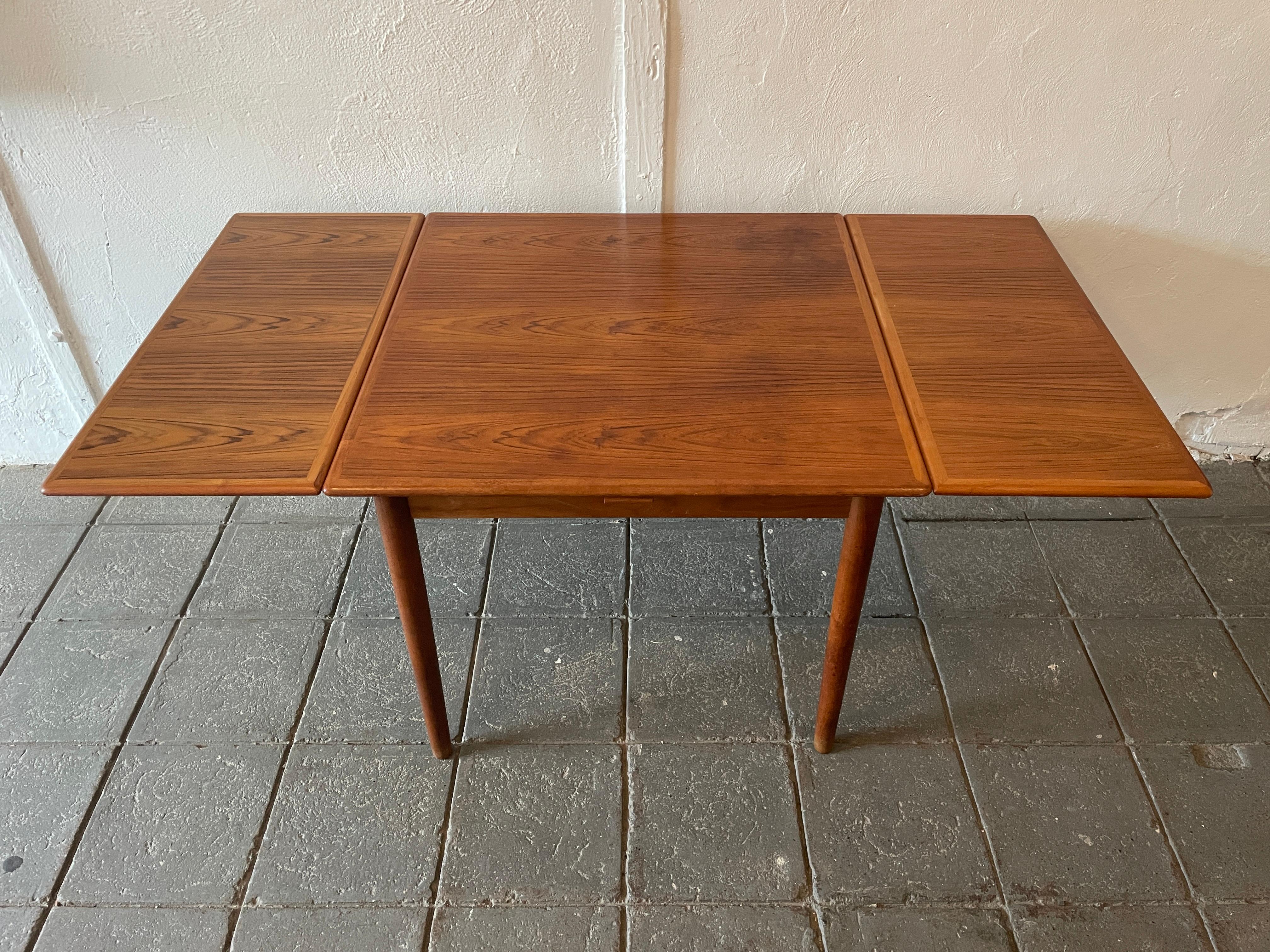 Woodwork Mid-Century Danish Modern Teak Small Refectory Extension Dining Table