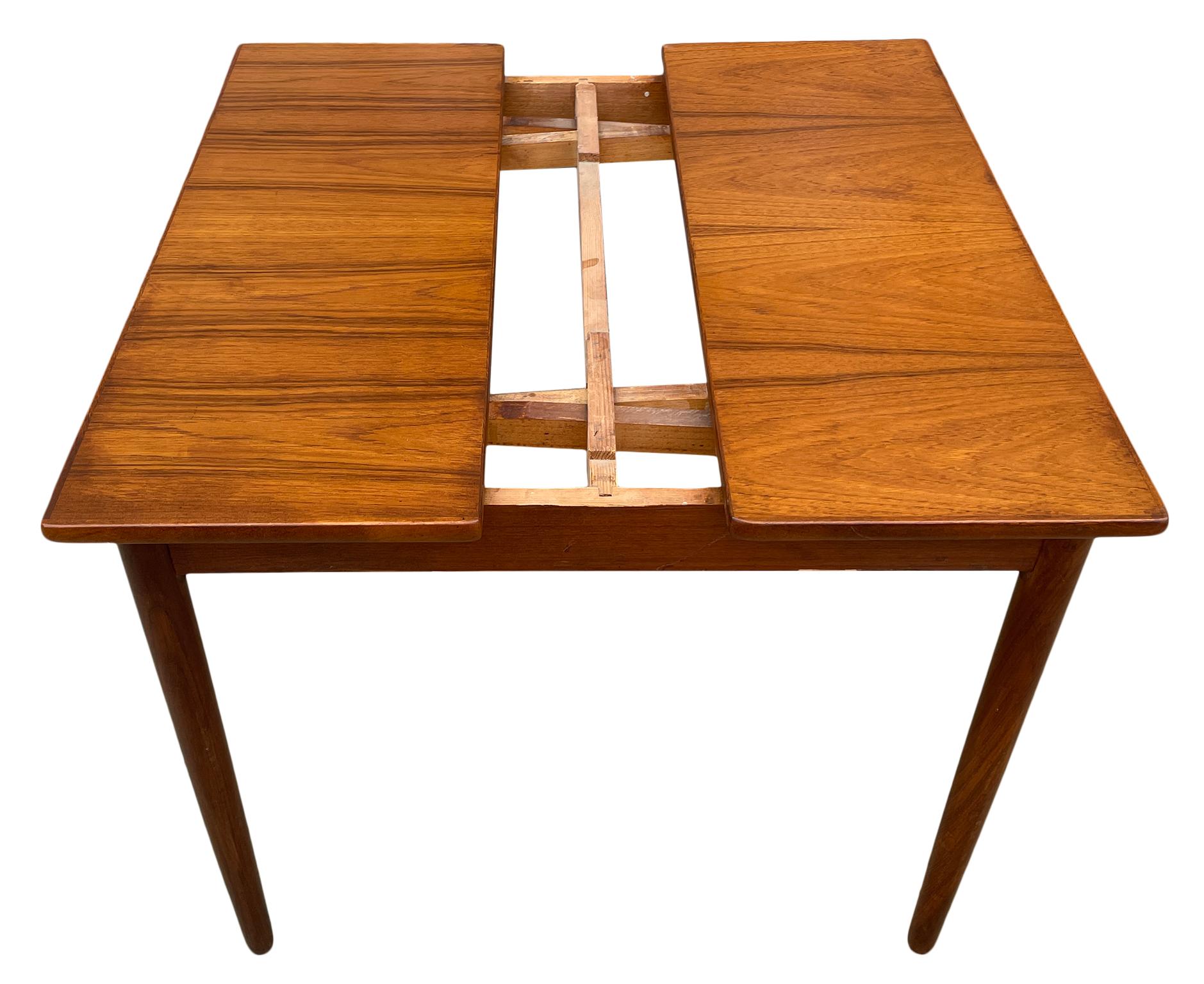 Mid Century Danish Modern Teak Small Refectory Extension Dining Table 2