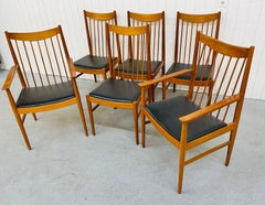 Midcentury Danish Modern Teak Spindle Dining Chairs