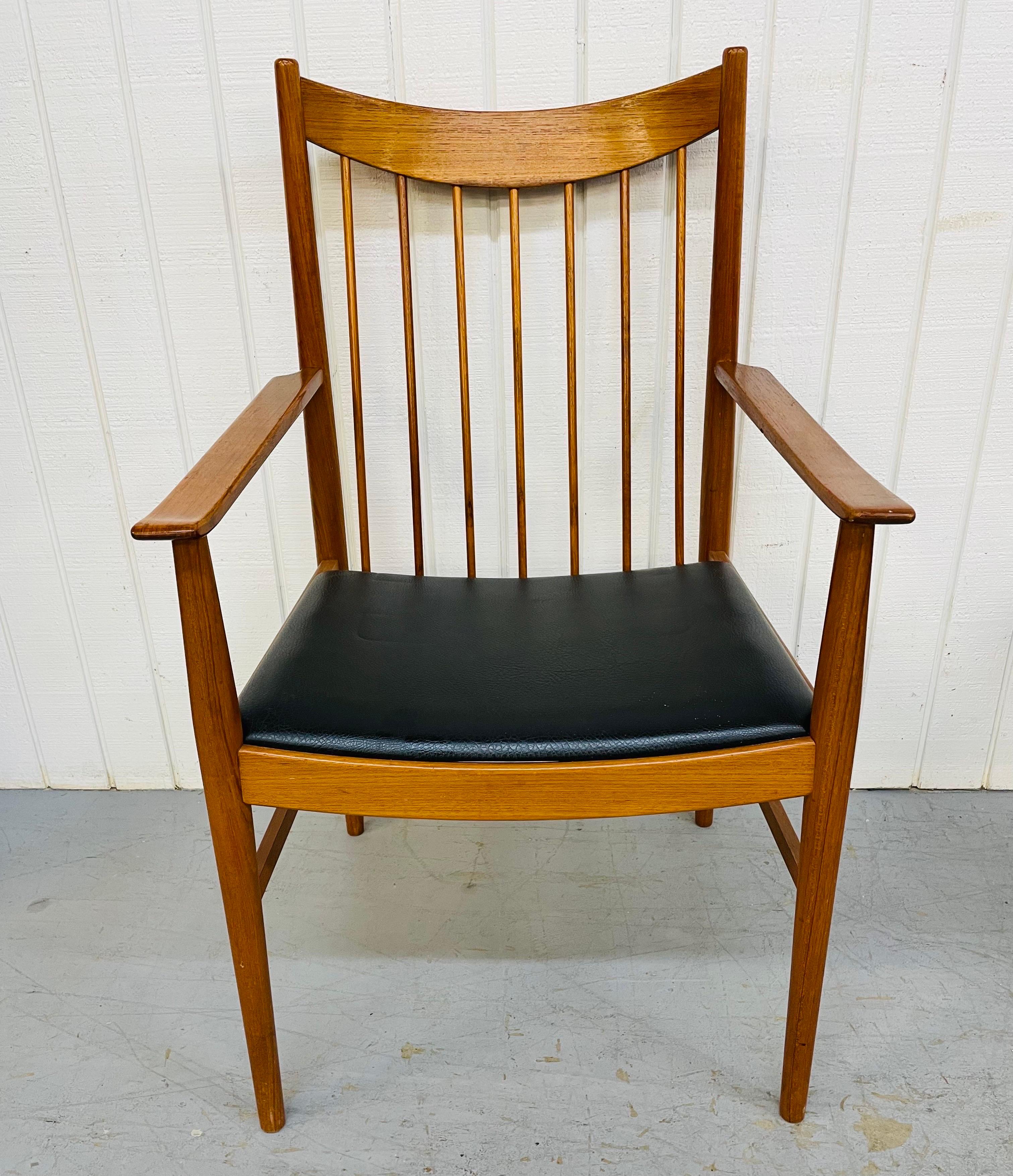 Mid-Century Modern Midcentury Danish Modern Teak Spindle Dining Chairs