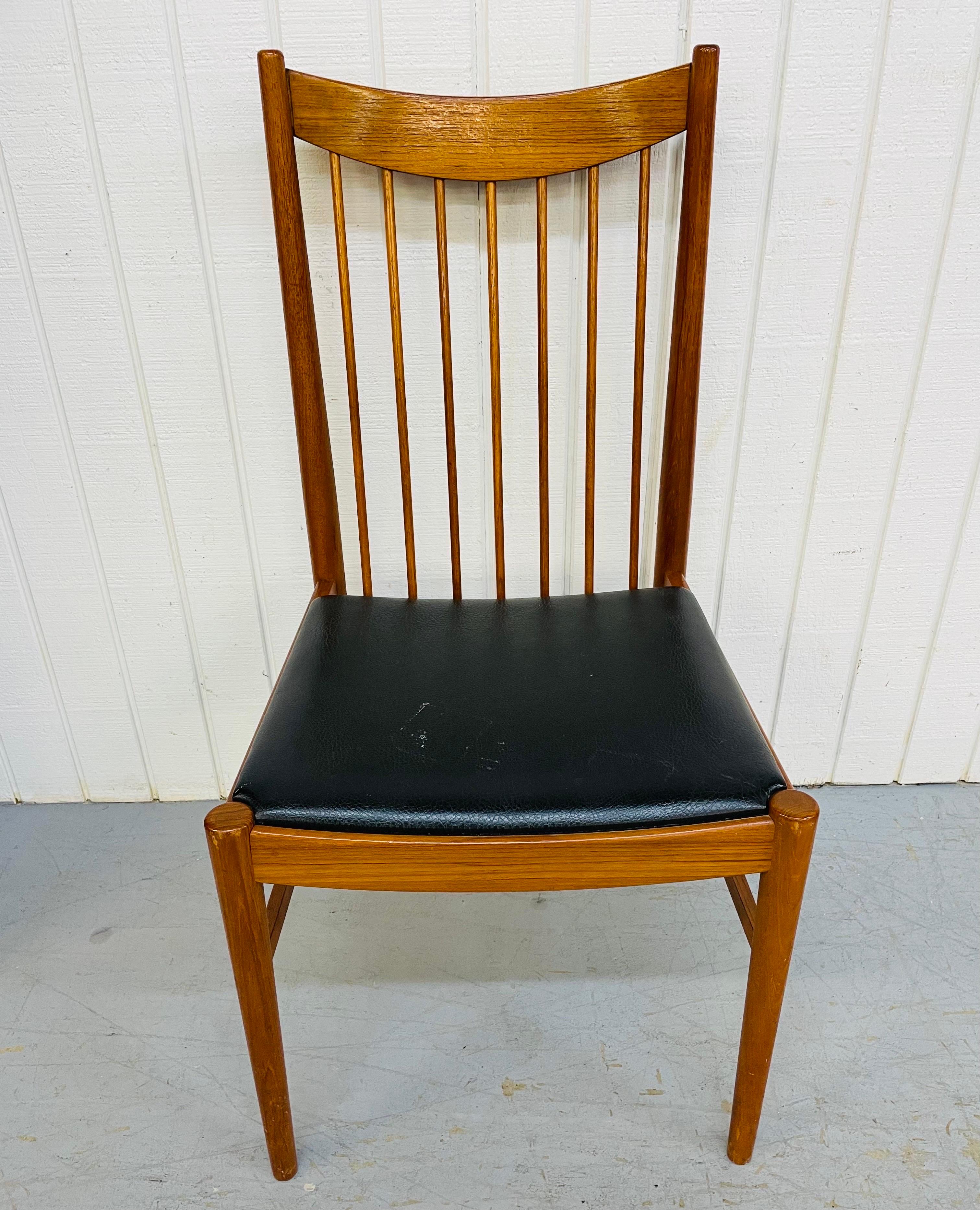 Late 20th Century Midcentury Danish Modern Teak Spindle Dining Chairs