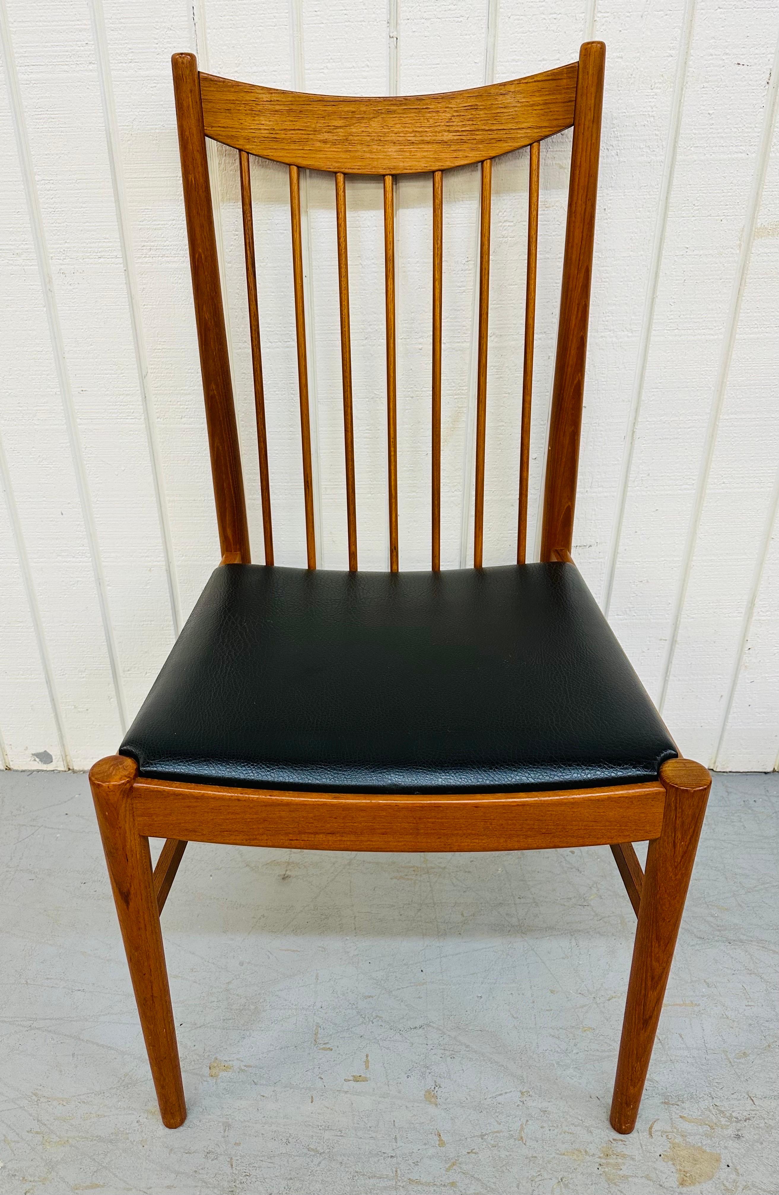 Midcentury Danish Modern Teak Spindle Dining Chairs, Set of 10 1