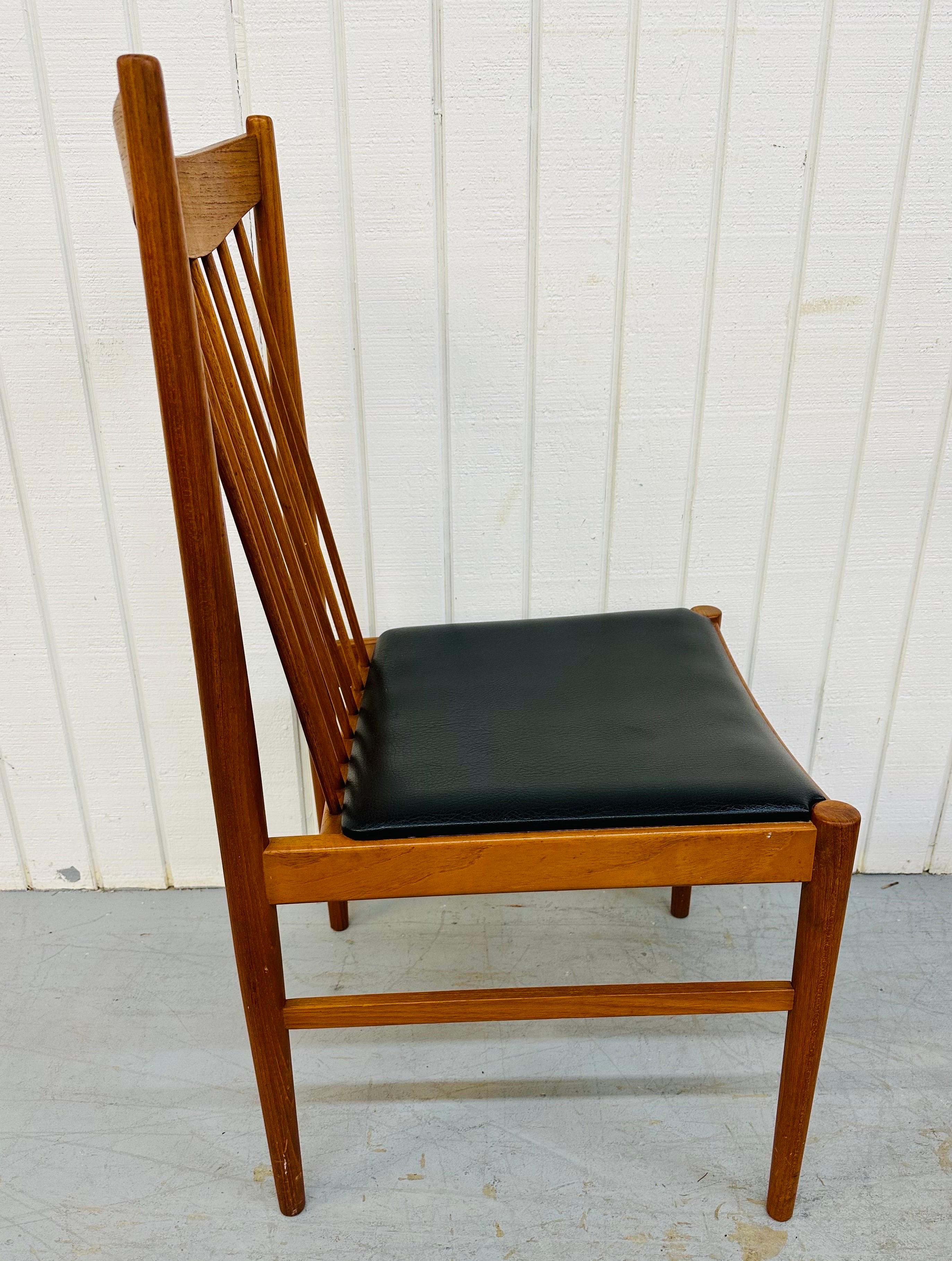 Midcentury Danish Modern Teak Spindle Dining Chairs, Set of 10 2