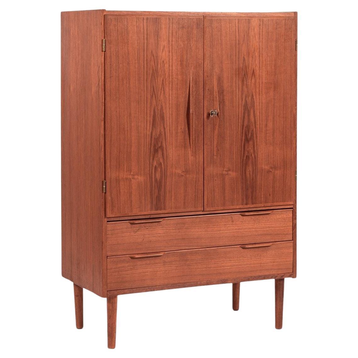 Mid Century Danish Modern Teak Storage Cabinet, 1960, Minimalist Style