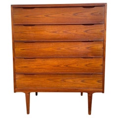 Mid Century Danish Modern Teak Tall Dresser by Arne Vodder Denmark