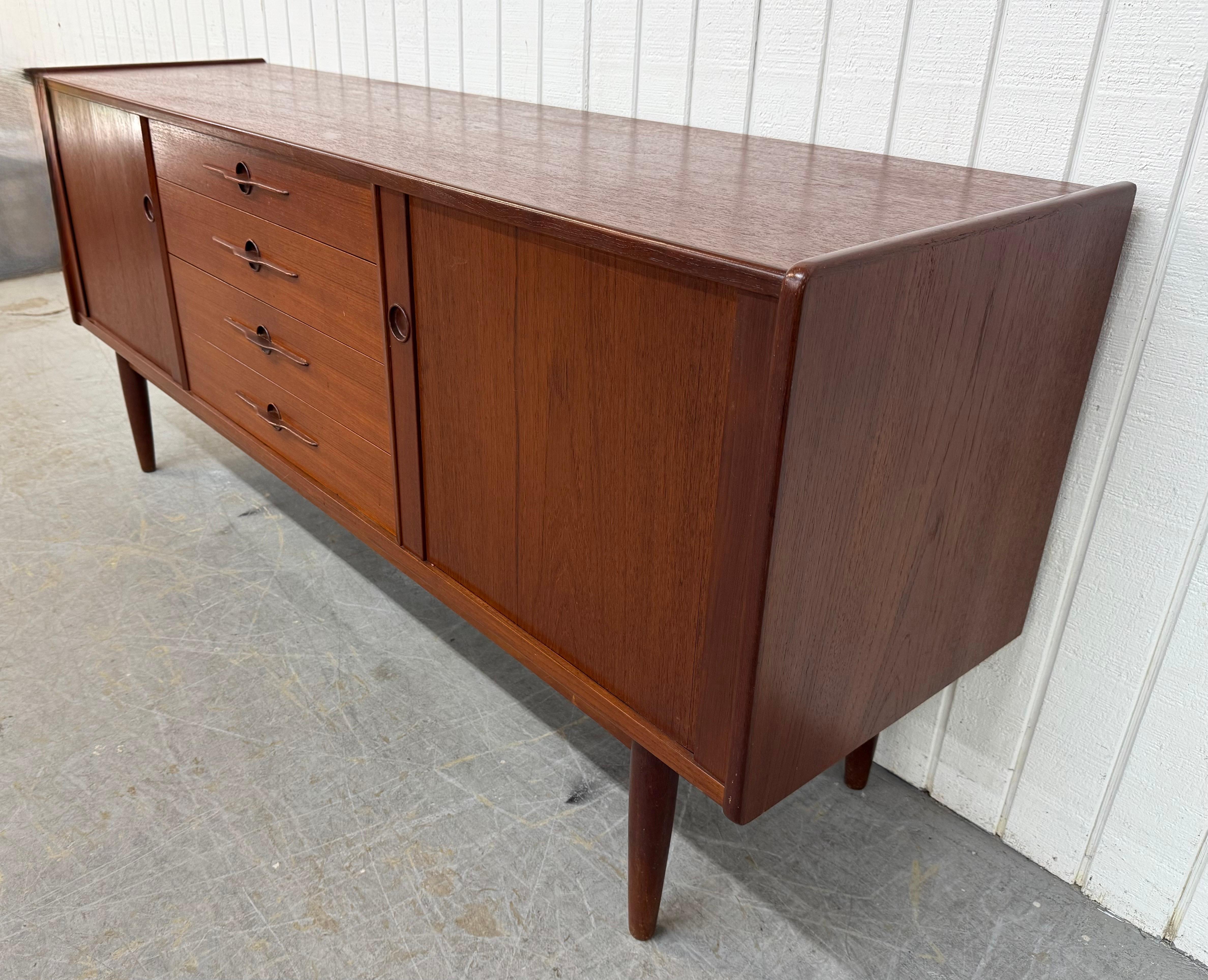 Mid-Century Modern Mid-Century Danish Modern Teak Tambour Sideboard For Sale