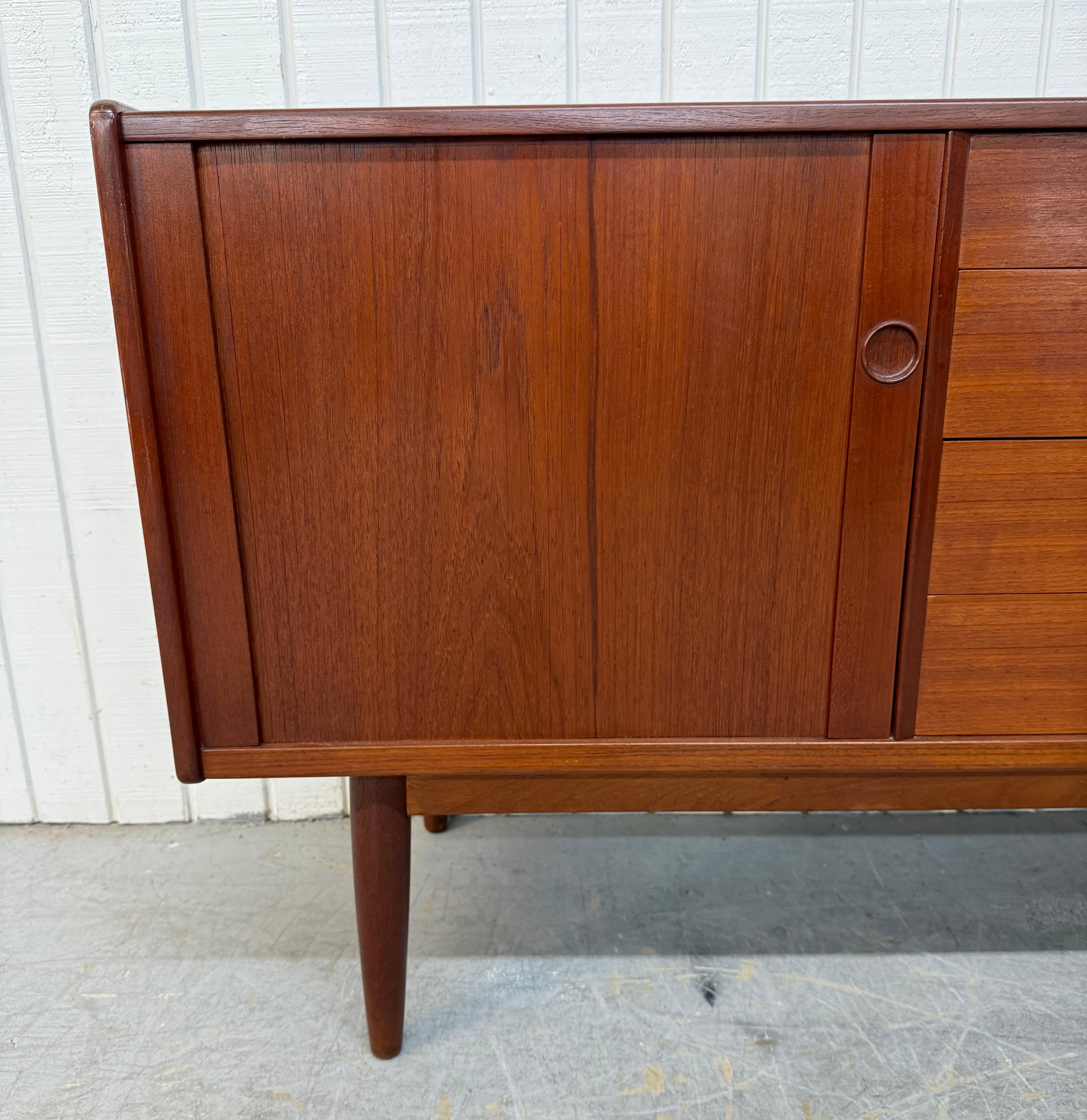 Mid-Century Danish Modern Teak Tambour Sideboard In Good Condition For Sale In Clarksboro, NJ