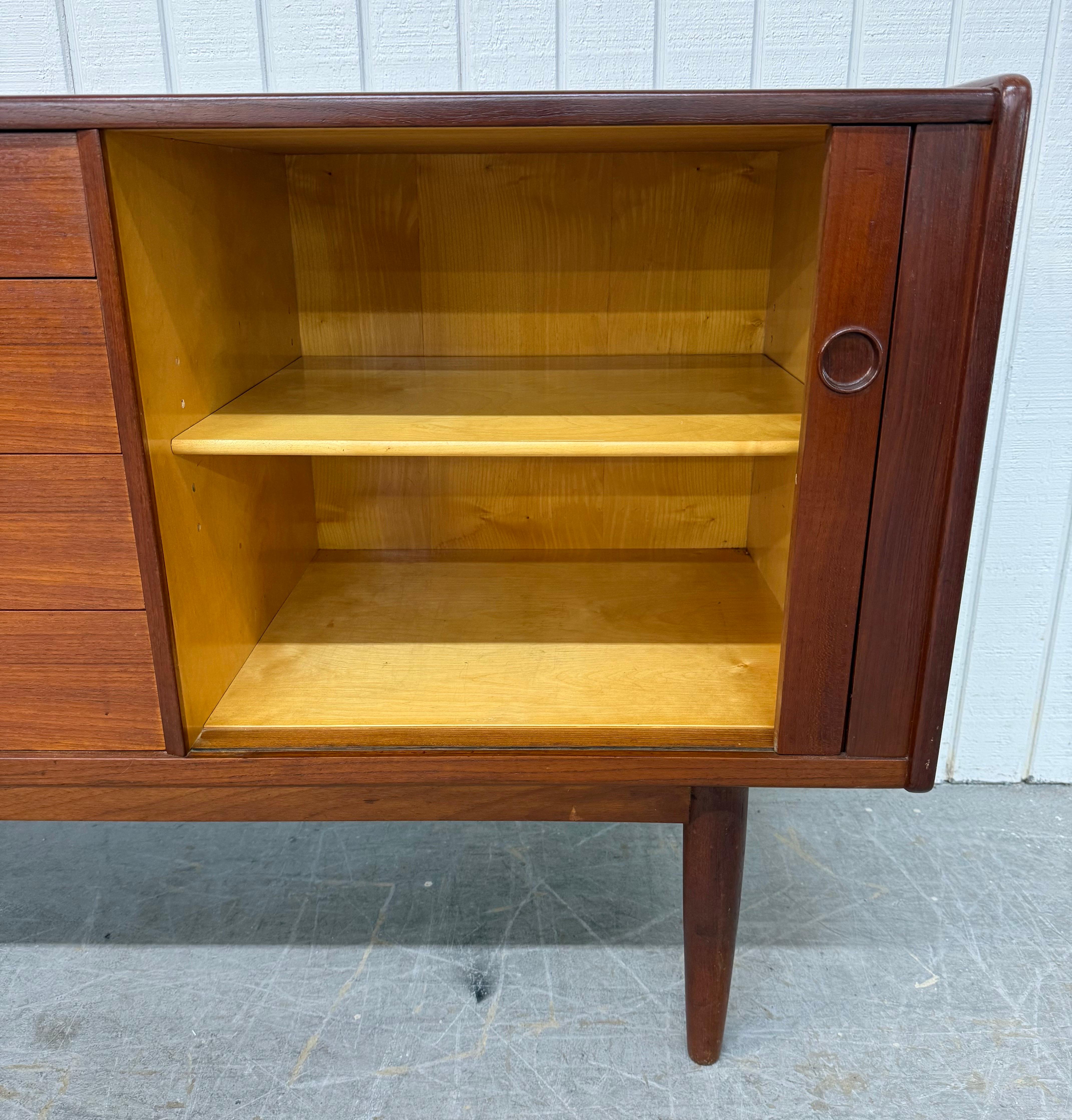 Mid-Century Danish Modern Teak Tambour Sideboard For Sale 1