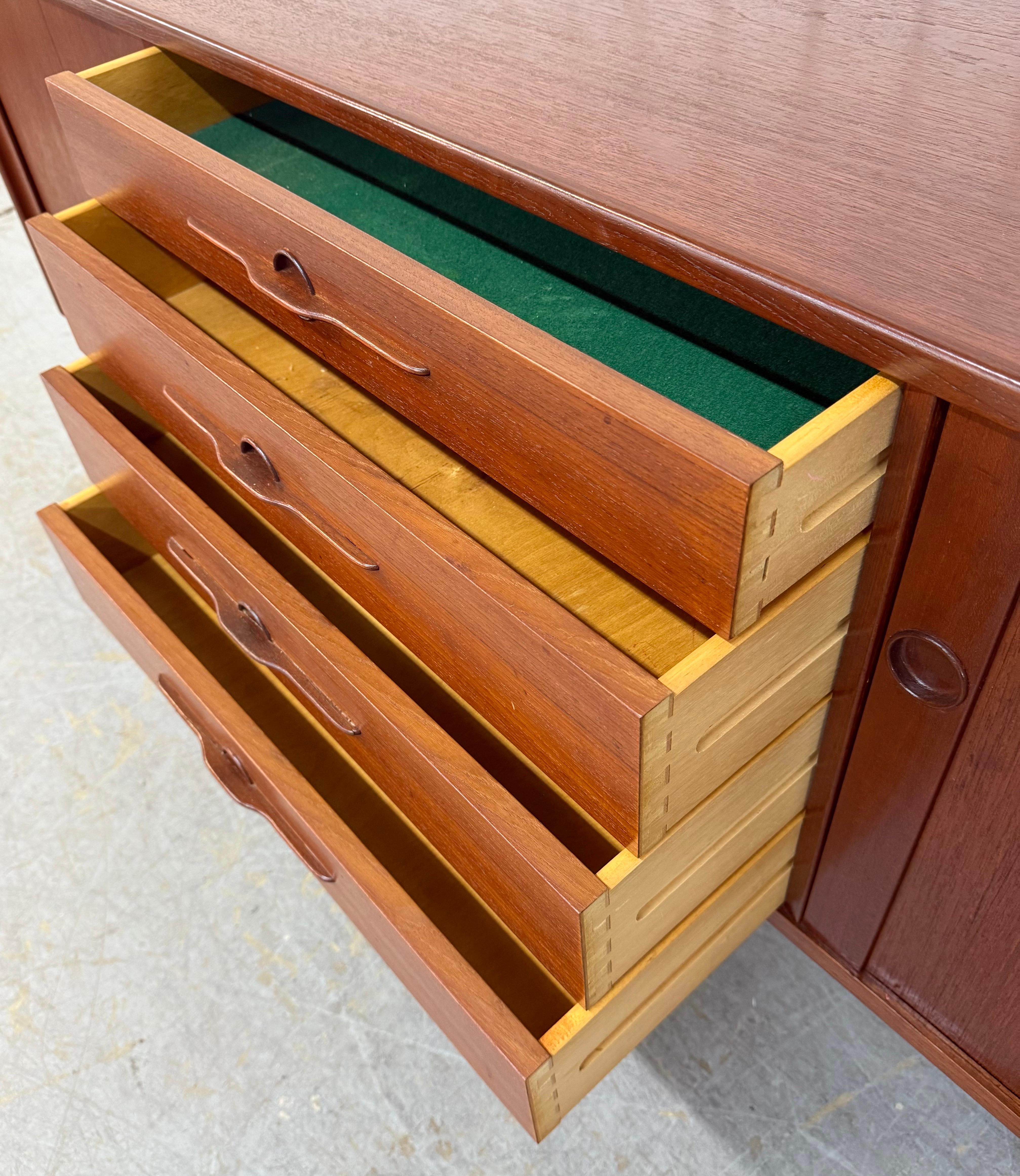 Mid-Century Danish Modern Teak Tambour Sideboard For Sale 2