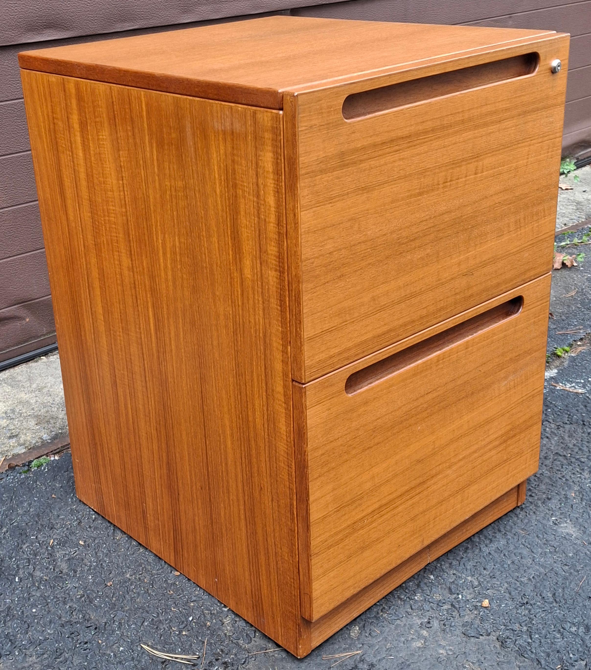 20th Century Mid-Century Danish Modern Teak Two-Drawer Filing Cabinet For Sale