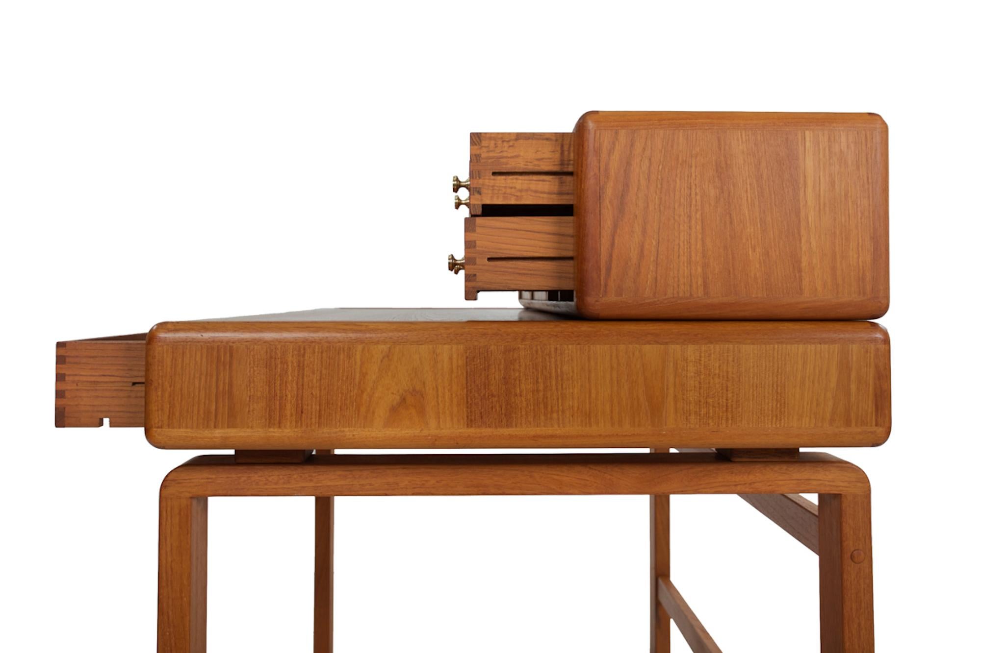 Mid-Century Danish Modern Teak Two-Part Desk by D-Scan 4