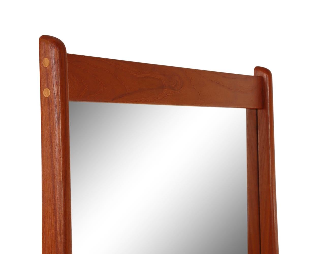 Scandinavian Modern Midcentury Danish Modern Teak Wall Mirror & Shelf by Jansen Spejle For Sale