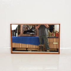 Midcentury Danish Modern Teak Wall Mirror Wegner Era