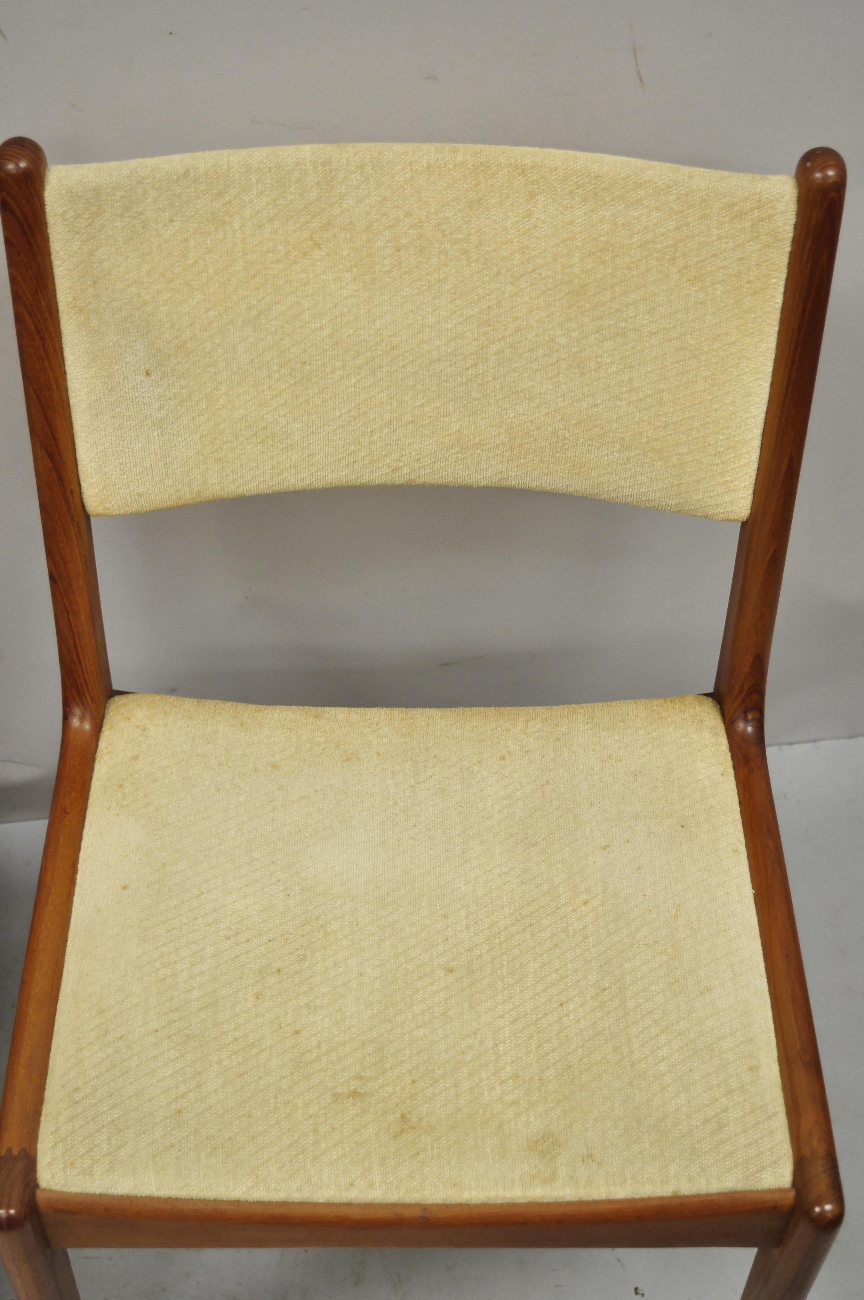 Mid Century Danish Modern Teak Wood Dining Chairs by Sun Furniture, a