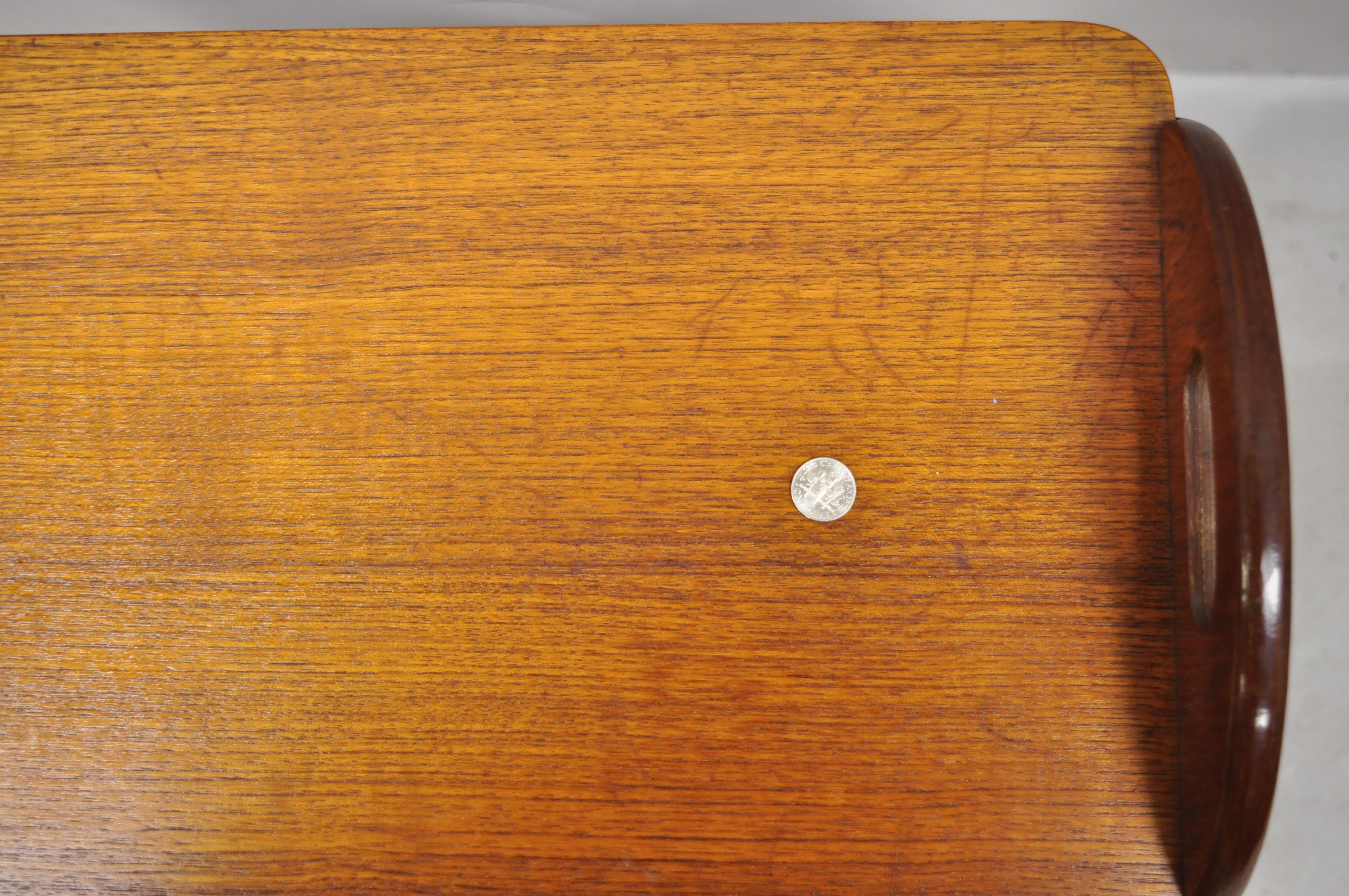 Midcentury Danish Modern Teak Wood Magazine Rack Book Stand Bookcase Side Table 1