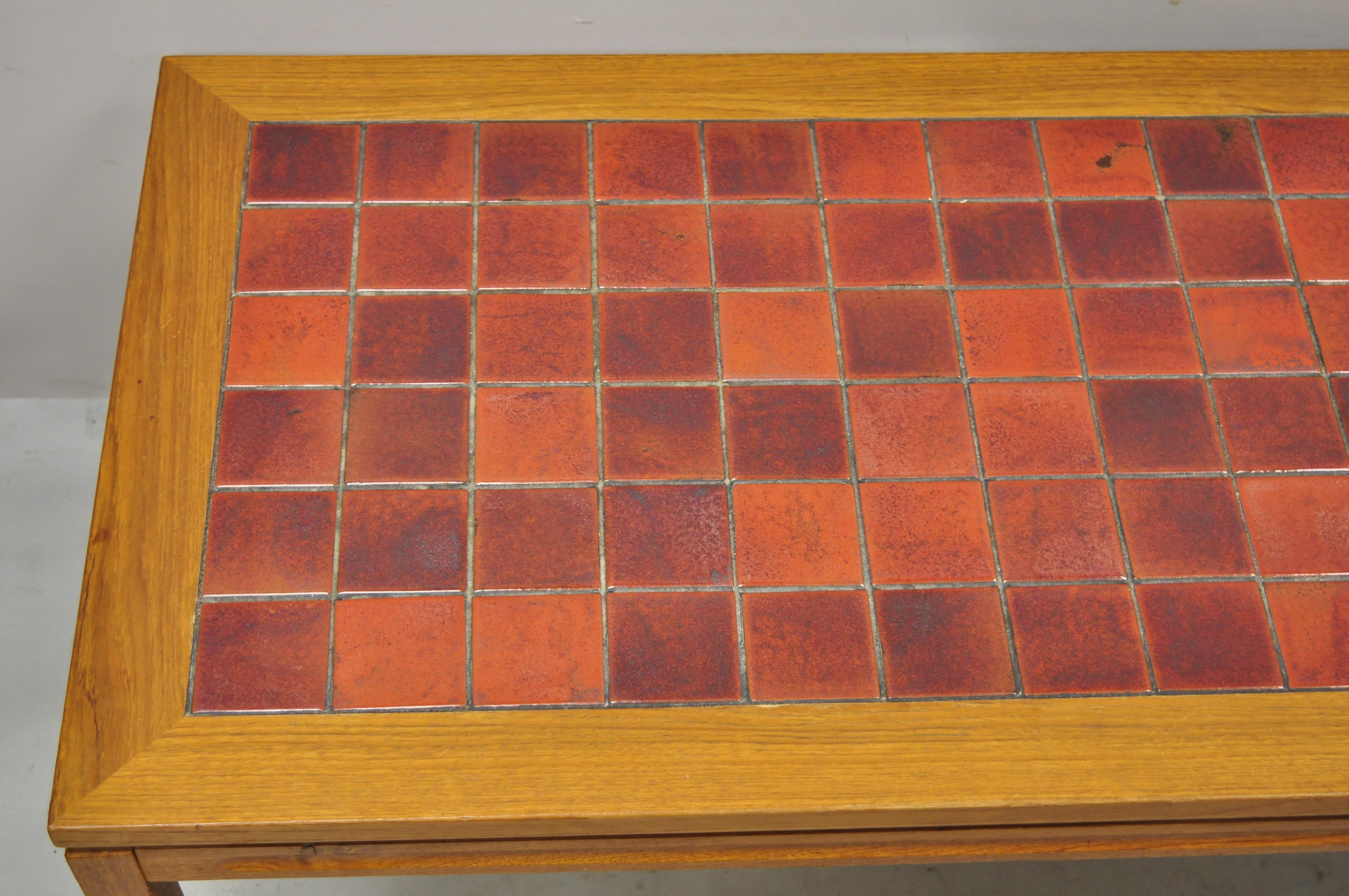 red mosaic backsplash