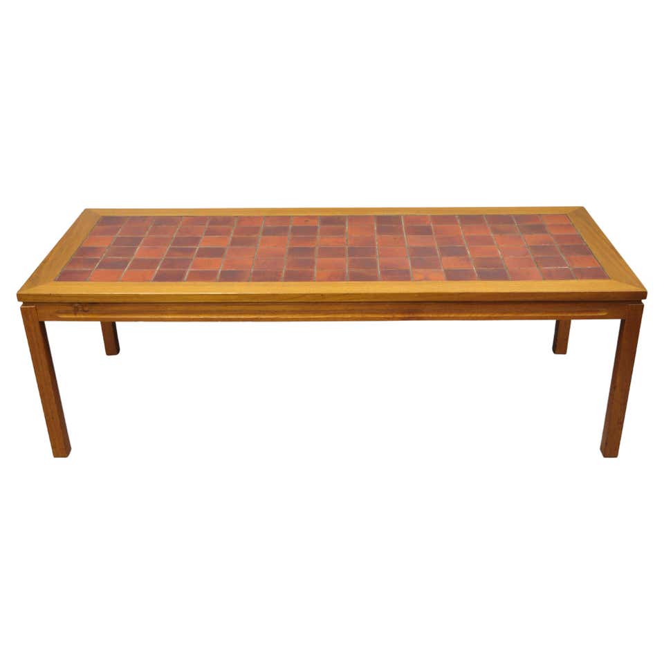 Mid-Century Modern Art Mosaic Top Long Rectangular Table at 1stDibs