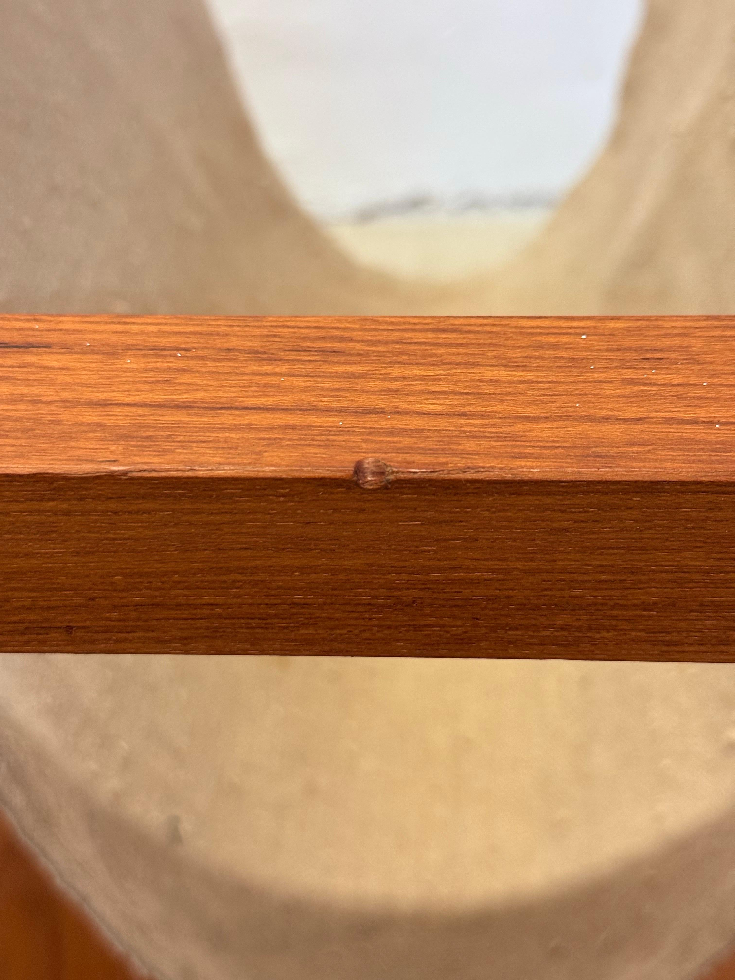 Mid-Century Danish Modern Teak Wood Rolling End Table With Magazine or Book Hold For Sale 5