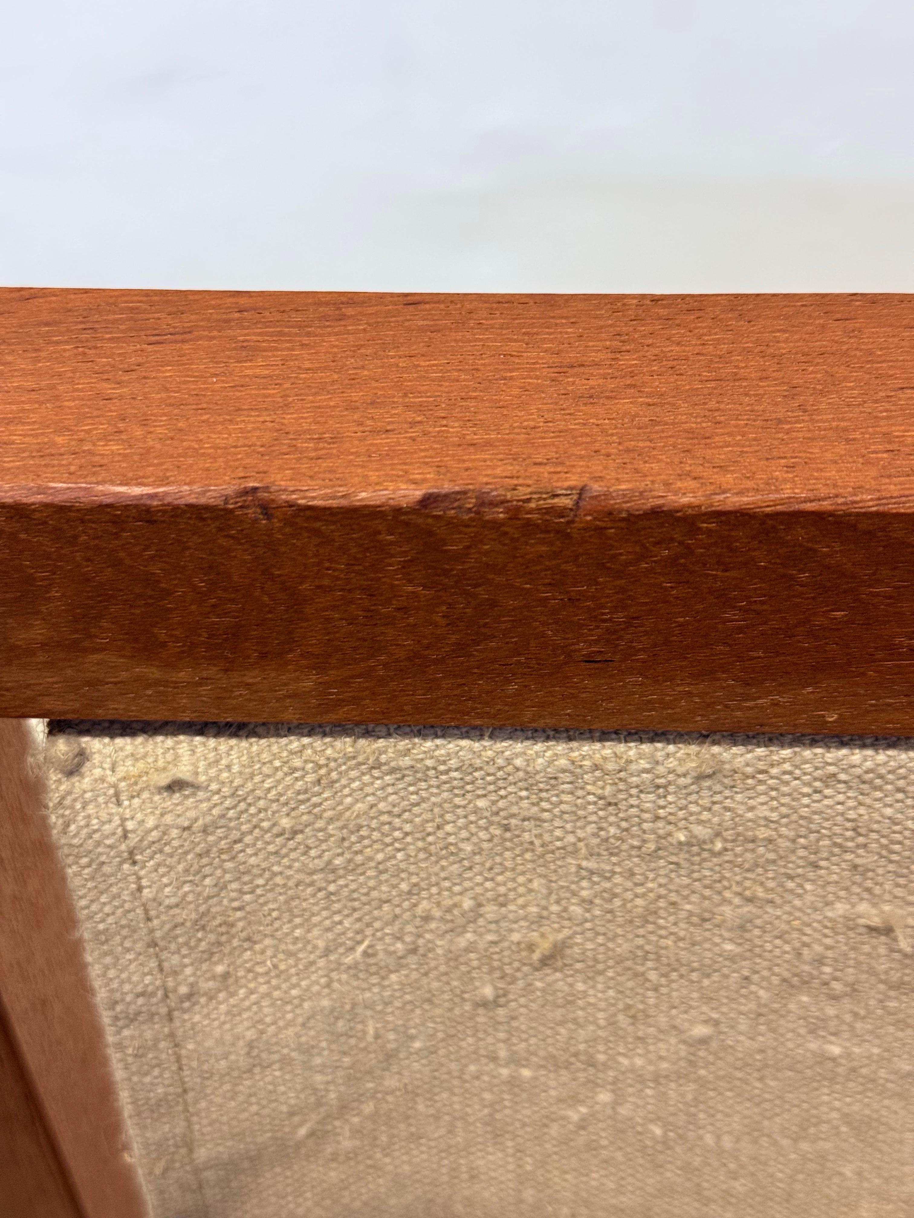 Mid-Century Danish Modern Teak Wood Rolling End Table With Magazine or Book Hold For Sale 6