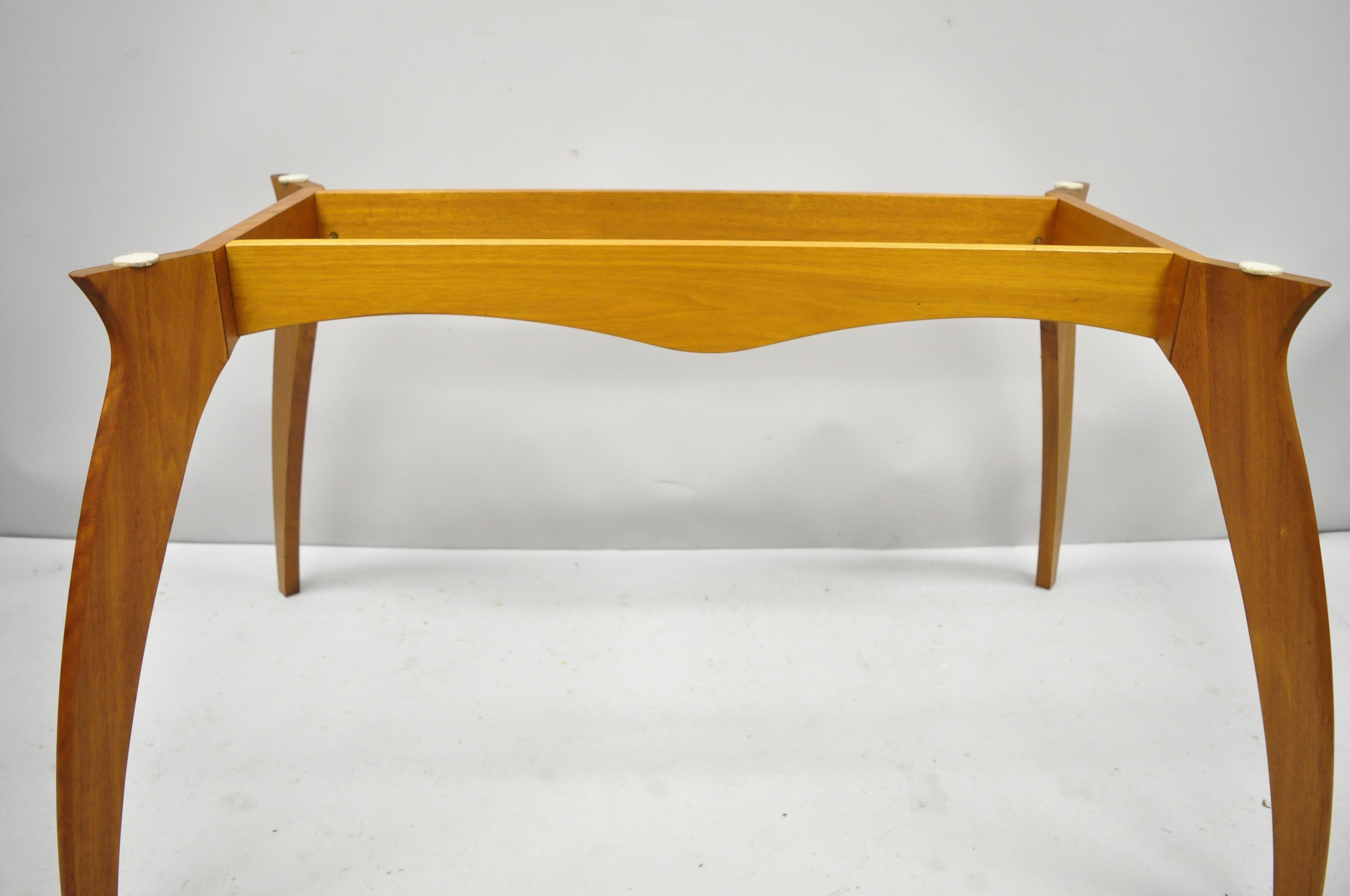 Mid Century Danish Modern Teak Wood Sculptural Dining Room Table Base 5