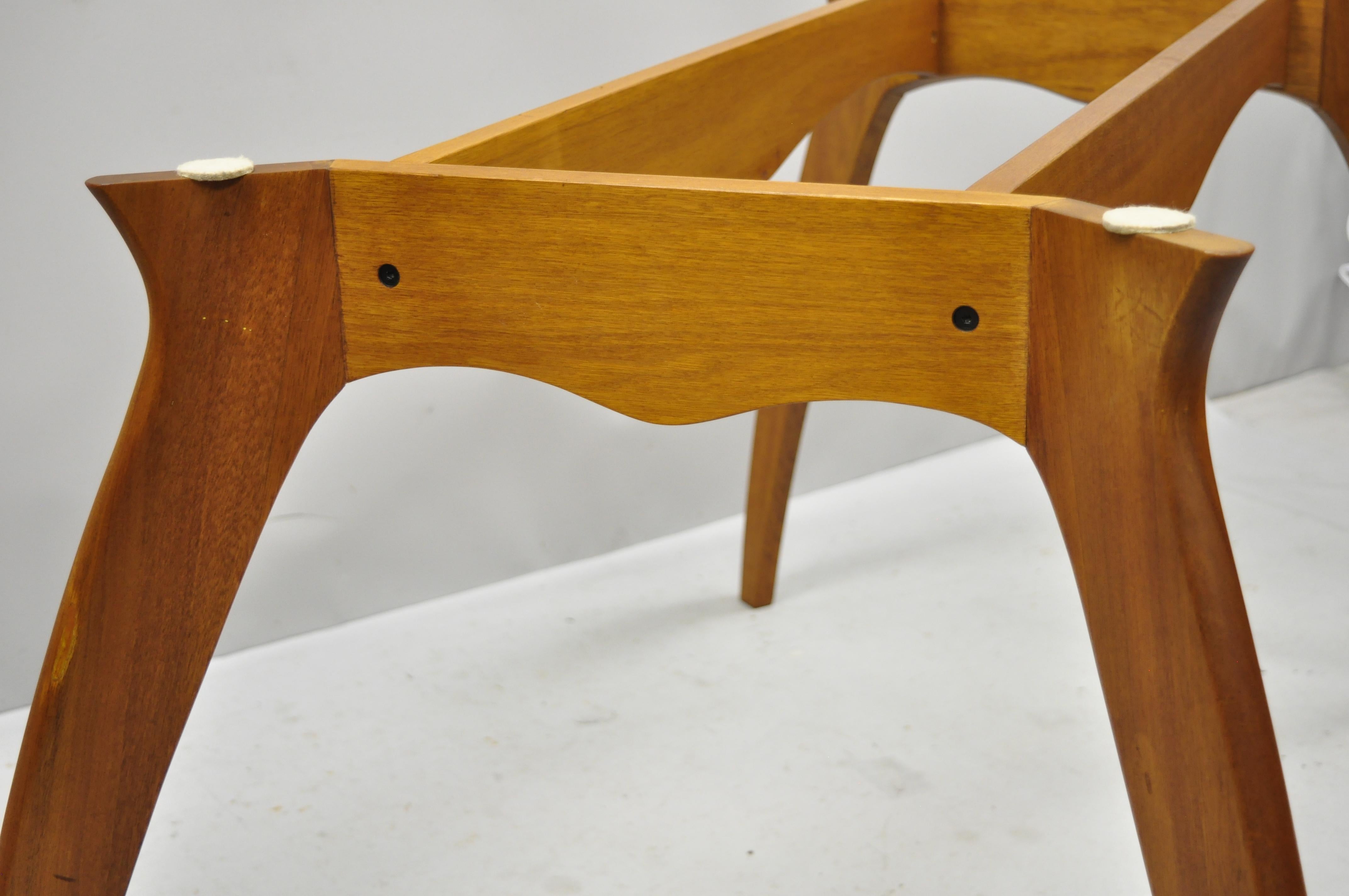 Mid Century Danish Modern Teak Wood Sculptural Dining Room Table Base 4