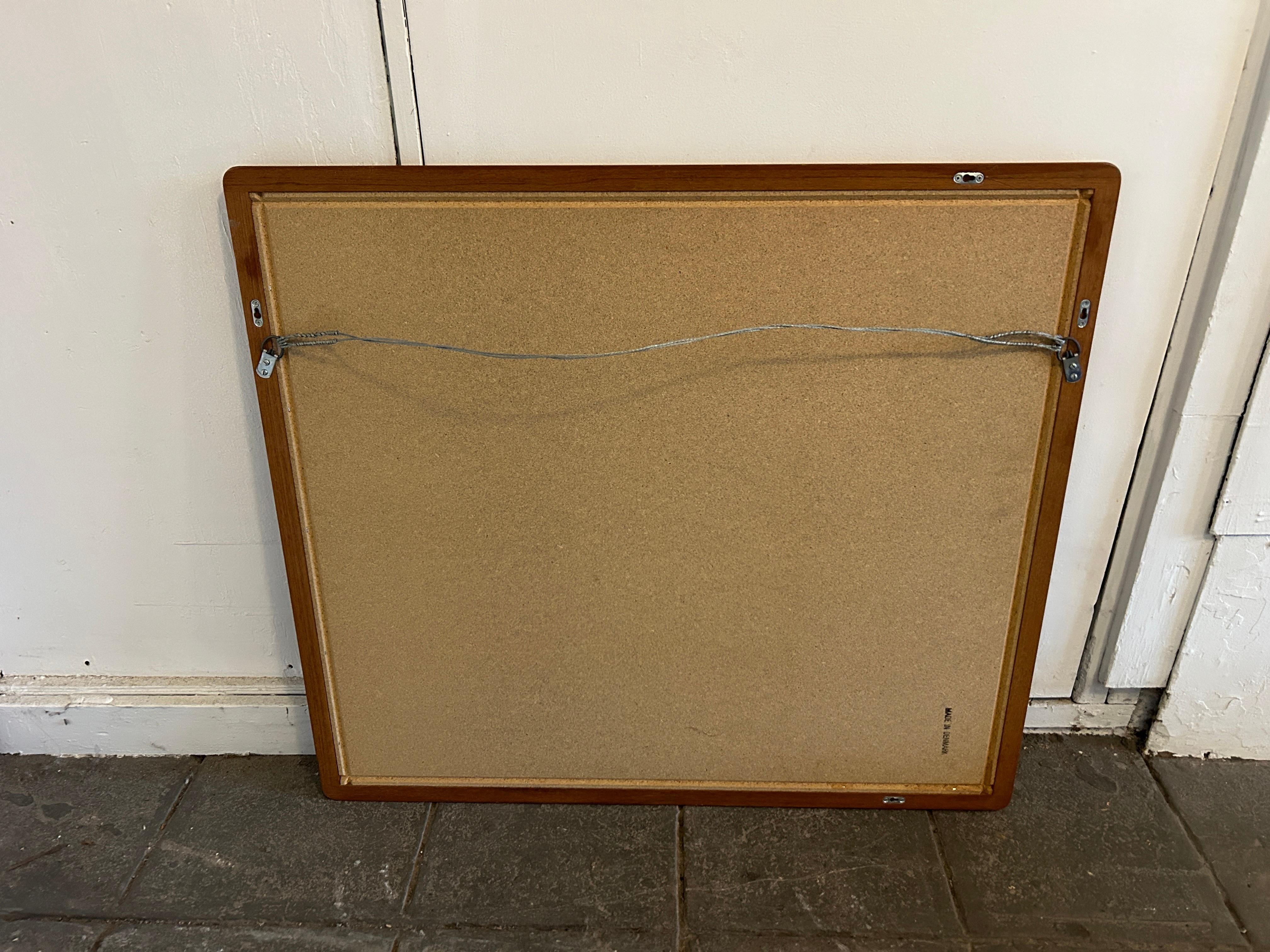 Mid Century Danish Modern Teak Wood Wall Mirror In Good Condition In BROOKLYN, NY