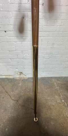Mid Century Danish Modern Tension Pole Lamp 1950s , Lightolier 3 Glass Shades