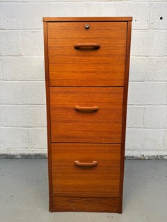 Mid-Century Danish Modern Three Drawer Teak Filing Cabinet By BRDR Furbo