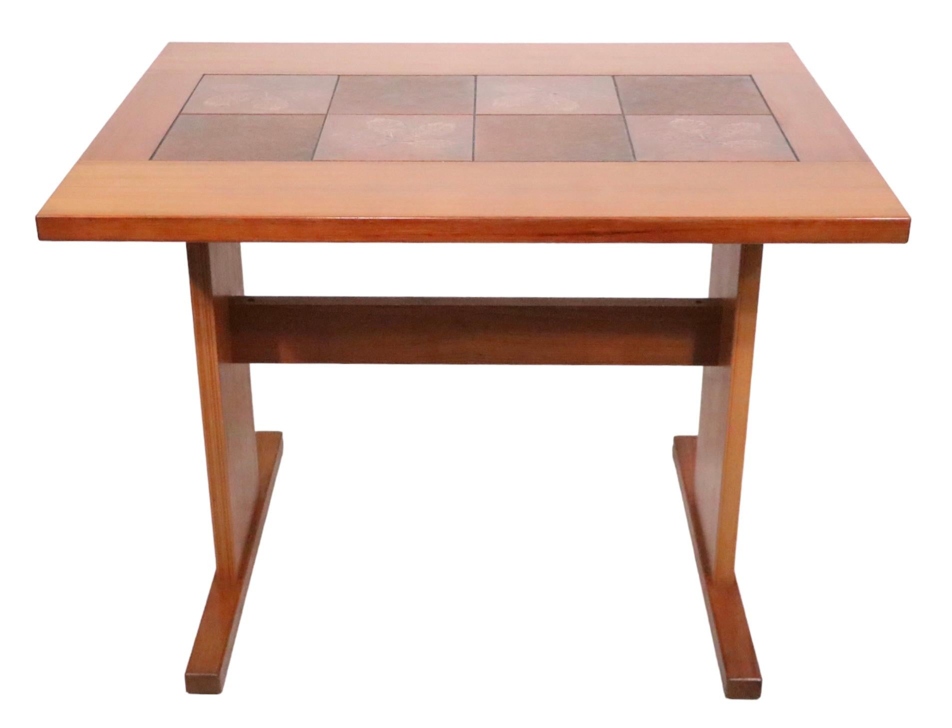 Mid Century Danish Modern Tile Top Drop Leaf Table by Gangso Mobler circa 1970s 9