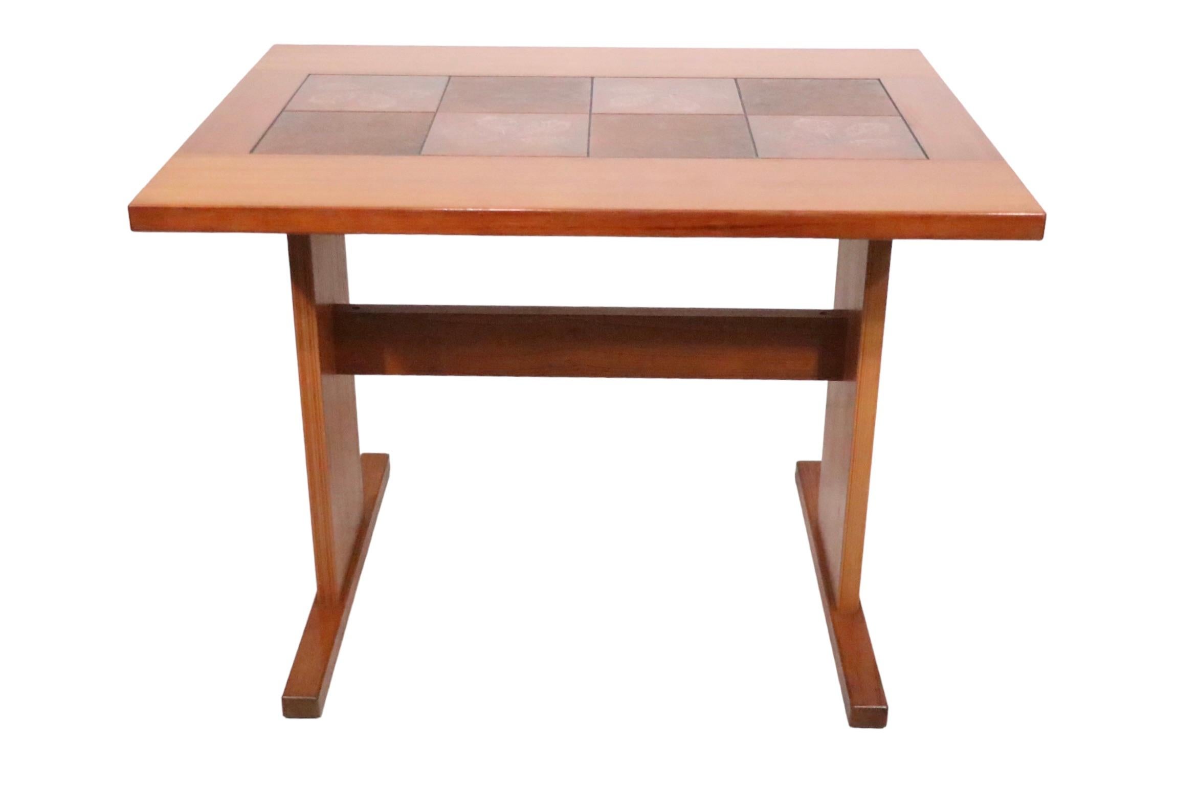 Mid Century Danish Modern Tile Top Drop Leaf Table by Gangso Mobler circa 1970s 10