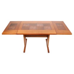 Mid Century Danish Modern Tile Top Drop Leaf Table by Gangso Mobler circa 1970s