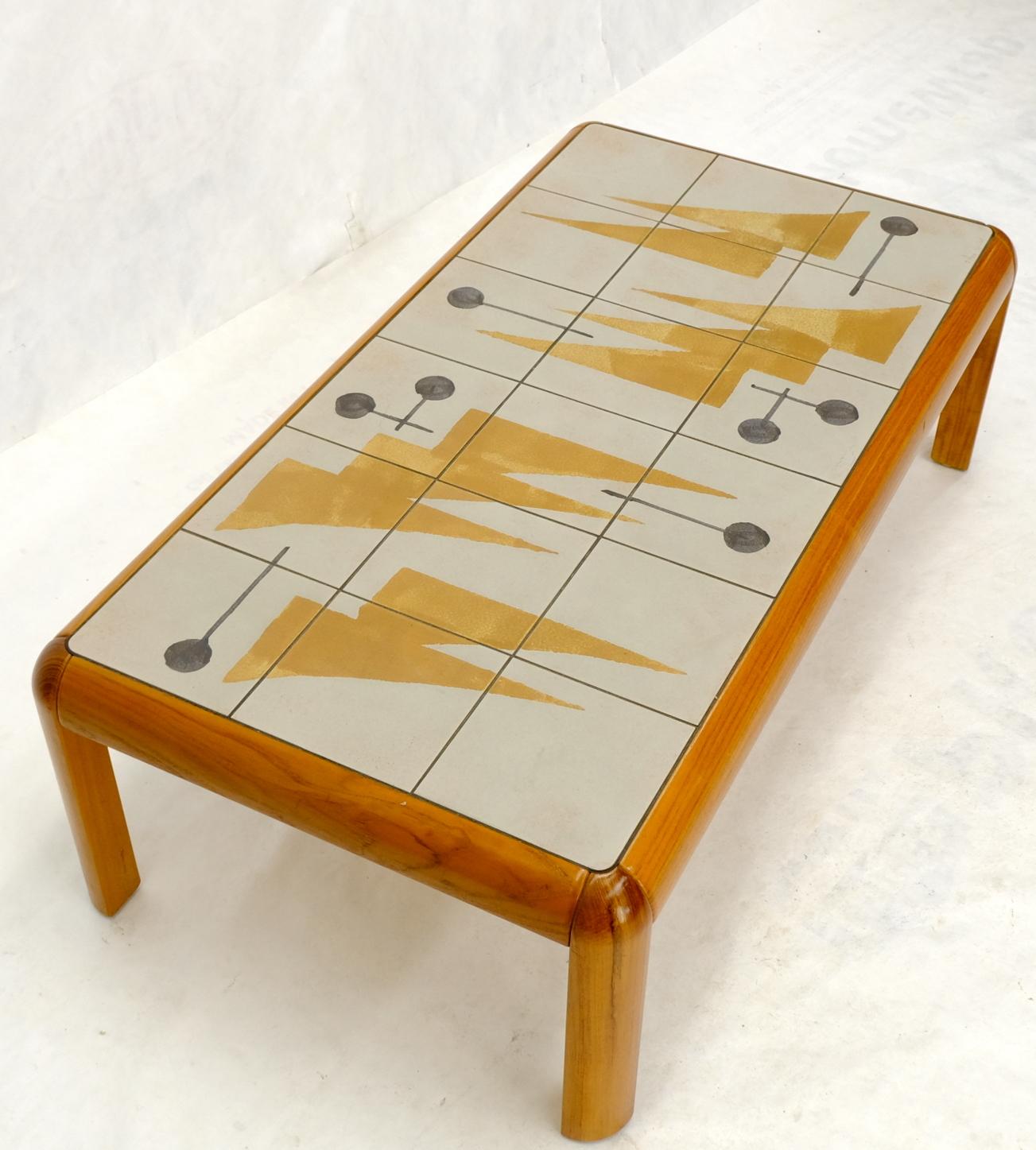 Mid Century Danish Modern Tile Top Sail Boat Theme Scene Artist Signed 6